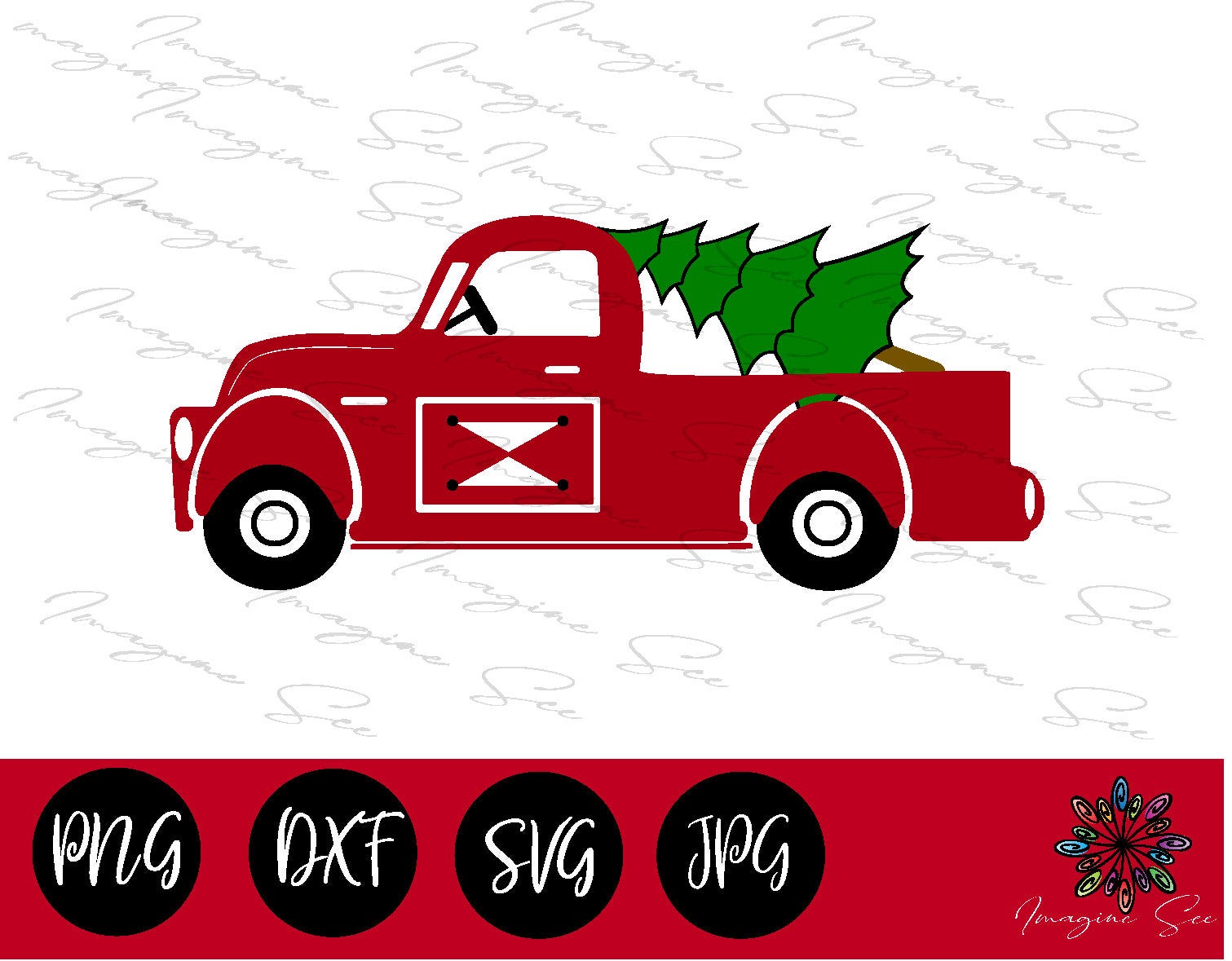Red Truck svg, Christmas SVG, Tree SVG, holidays svg, tree farm svg, Xmas svg, farming truck svg, cut file Cricut, Silhouette SVG