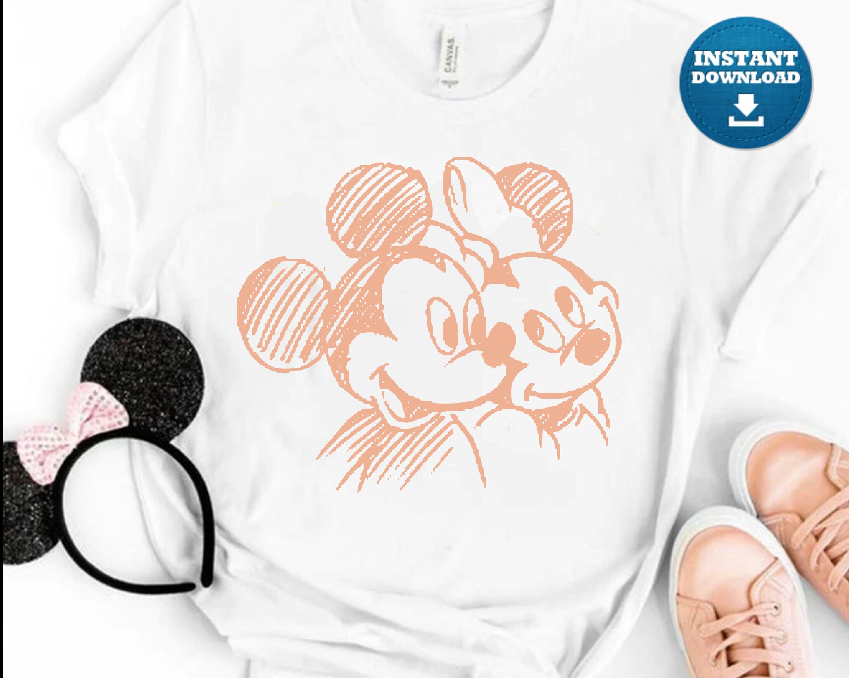 Mickey and Minnie sketch svg, dxf, eps, png digital download