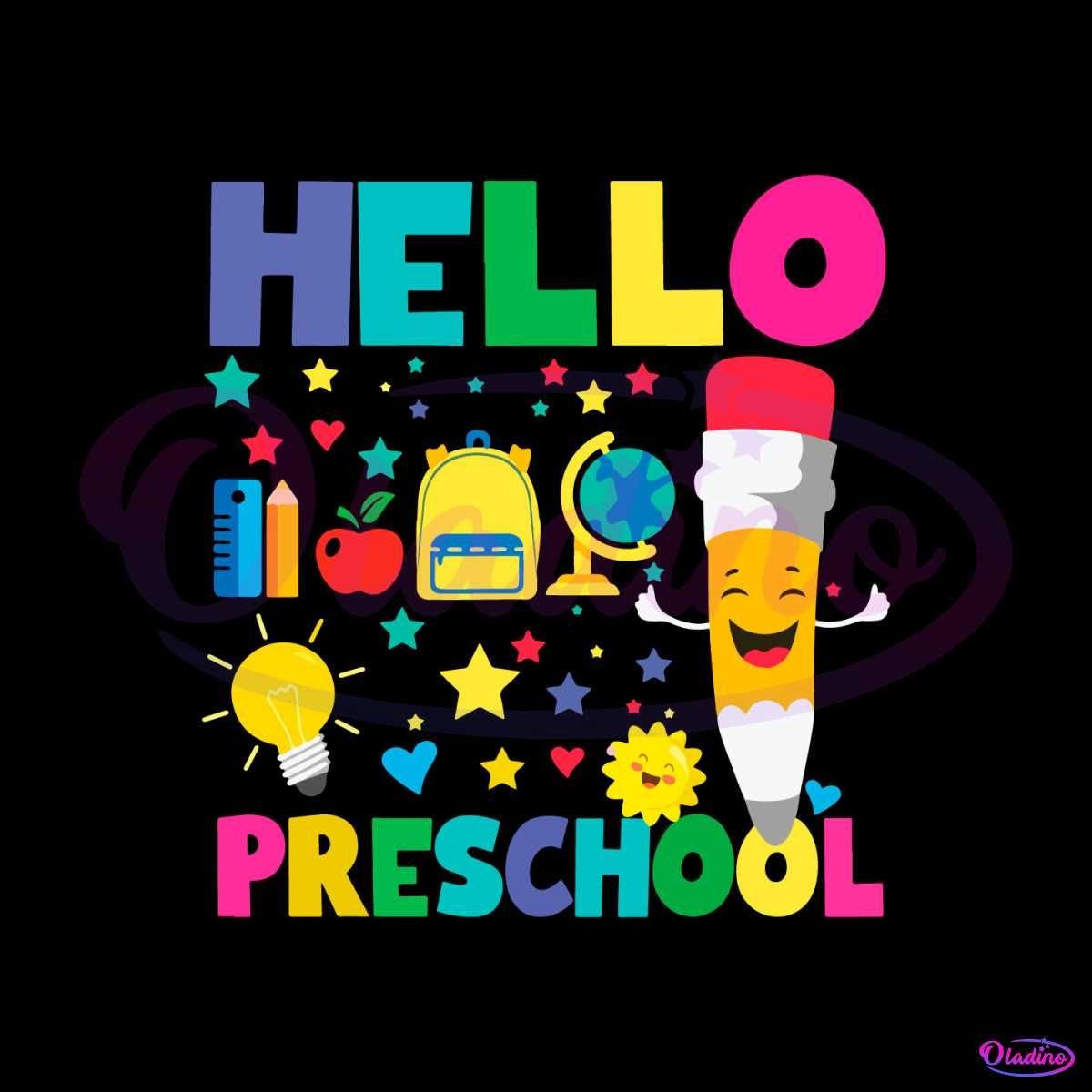 Hello Preschool School SVG Back To School SVG Cricut File