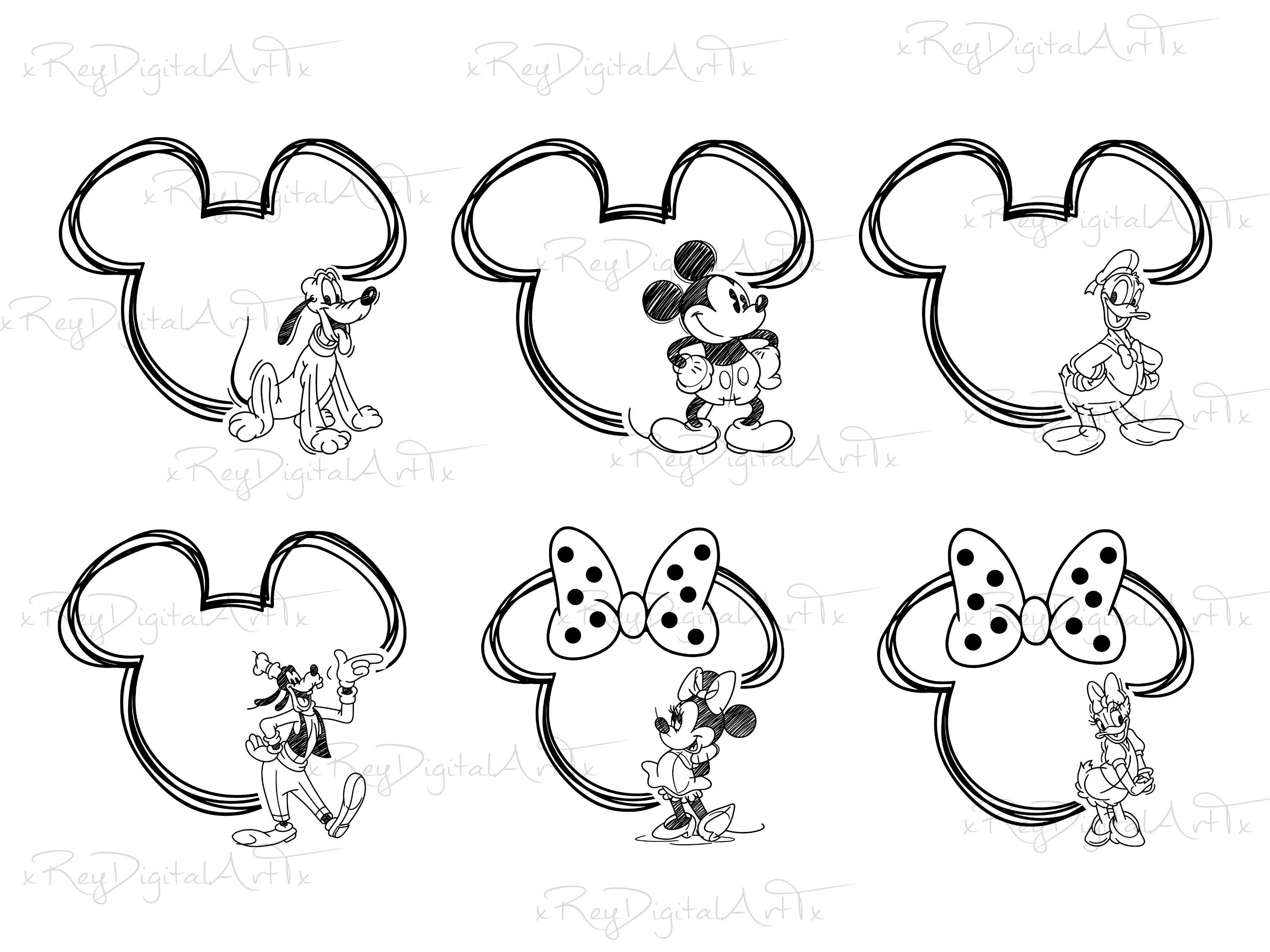 Mouse Friends Svg Bundle, Sketch Svg, Mouse Sketch Svg, Family Trip Svg, Family Vacation Png, Sketched Mouse Svg, Pdf, Png, Dxf, Eps