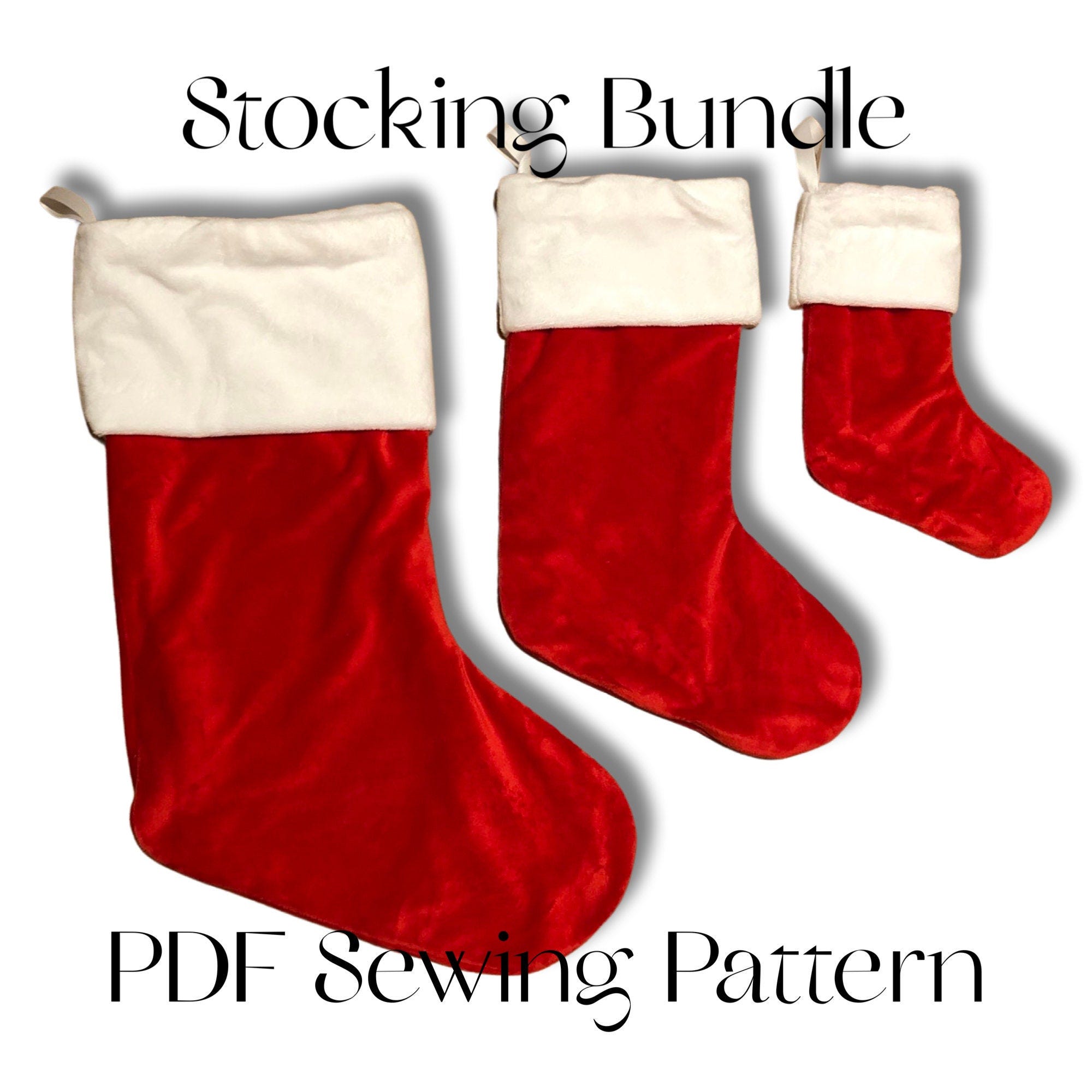 Christmas Stocking PDF Sewing Pattern Bundle | Pattern and Instructions | Beginner Friendly DIY | Holiday | Christmas Sock | Easy Patterns