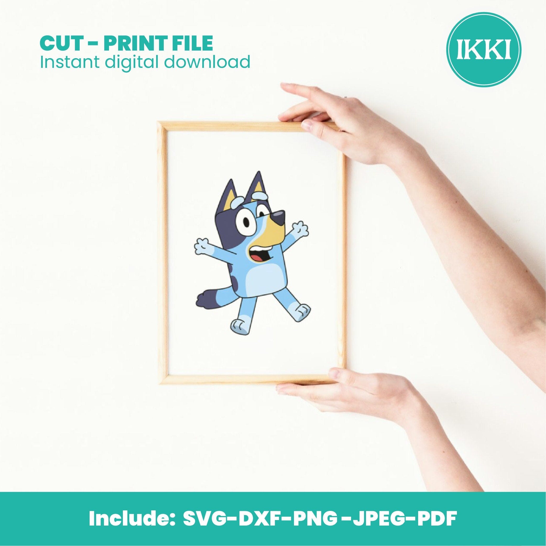 Bluey cut files, DXF, SVG, PNG, Pdf, Jpg, Cricut & Silhouette Cutting Files, Instant Download, Digital Download