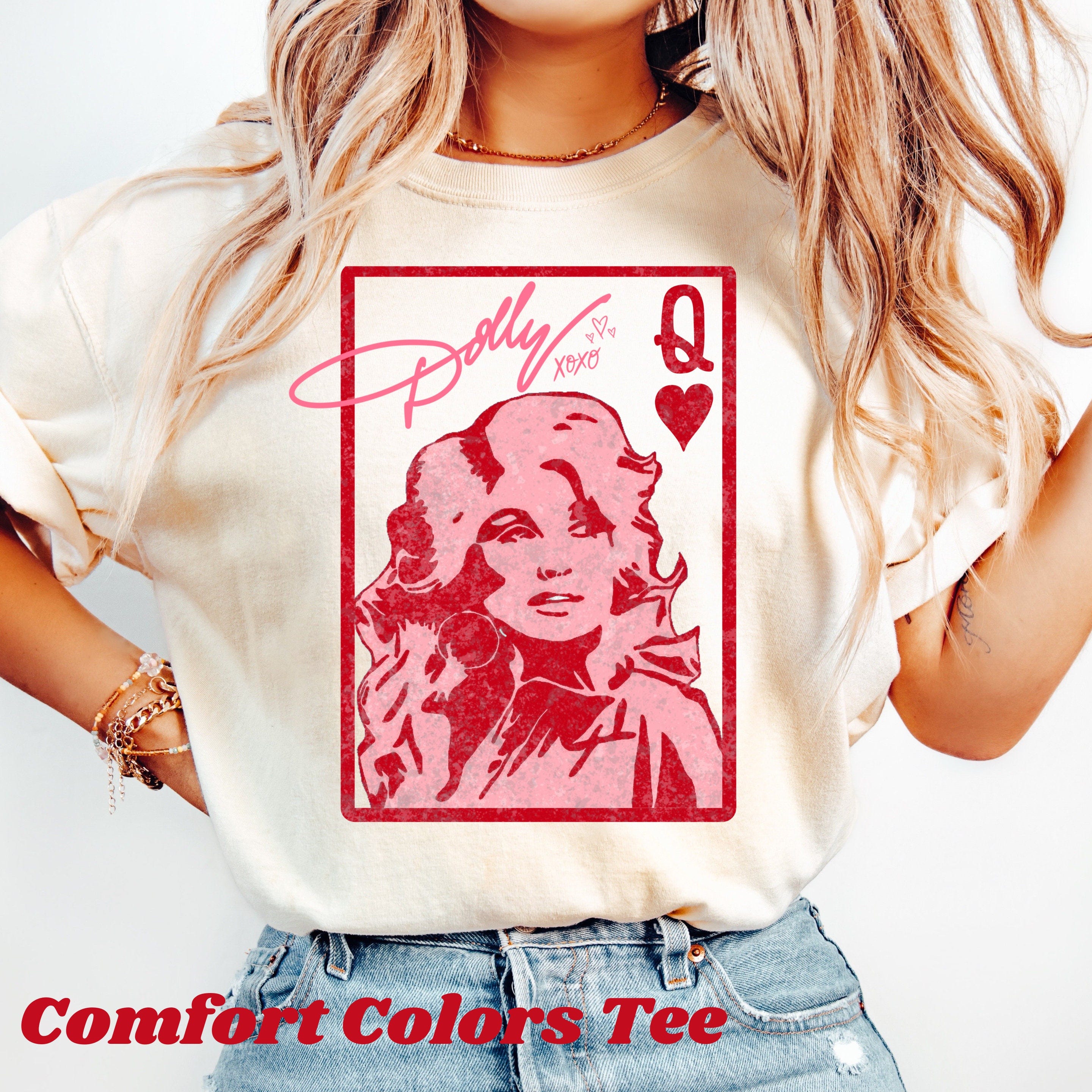 Dolly Parton Queen of Hearts Shirt,Dolly Playing Card T-Shirt,Dolly Inspired T-Shirt,Country Music Shirt,Queen of Hearts,Queen of Dolly Tee