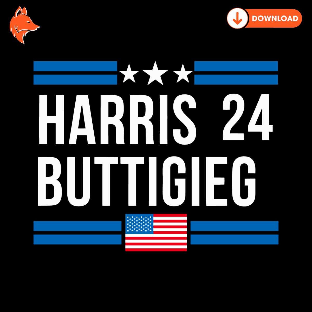 Free Harris Buttigieg 2024 Campaign SVG
