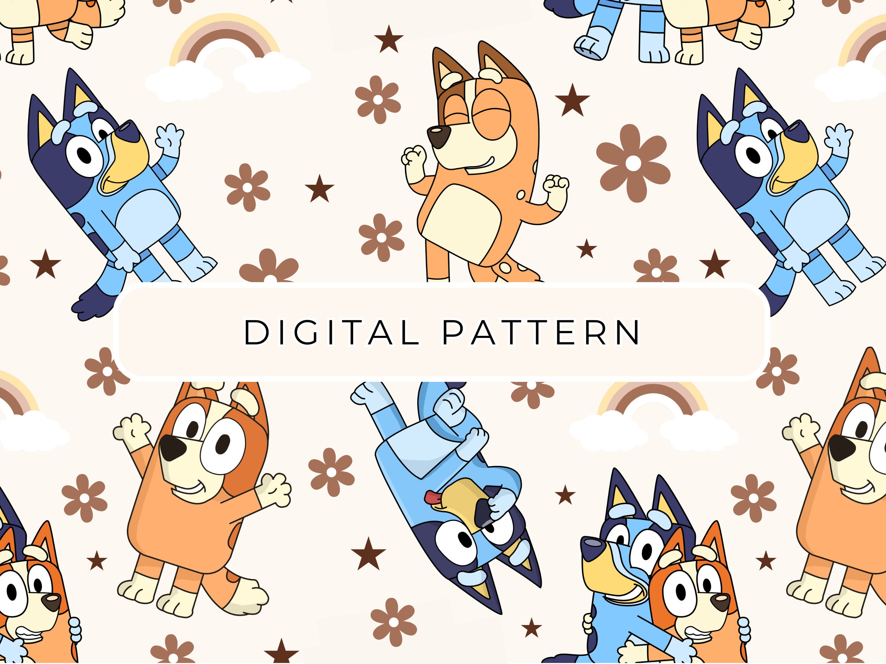 Blue Dog Digital Paper Pattern, Dog Seamless Patterns,  Digital Paper, Dog PNG, Patterned Paper, Scrapbooking Commercial Use