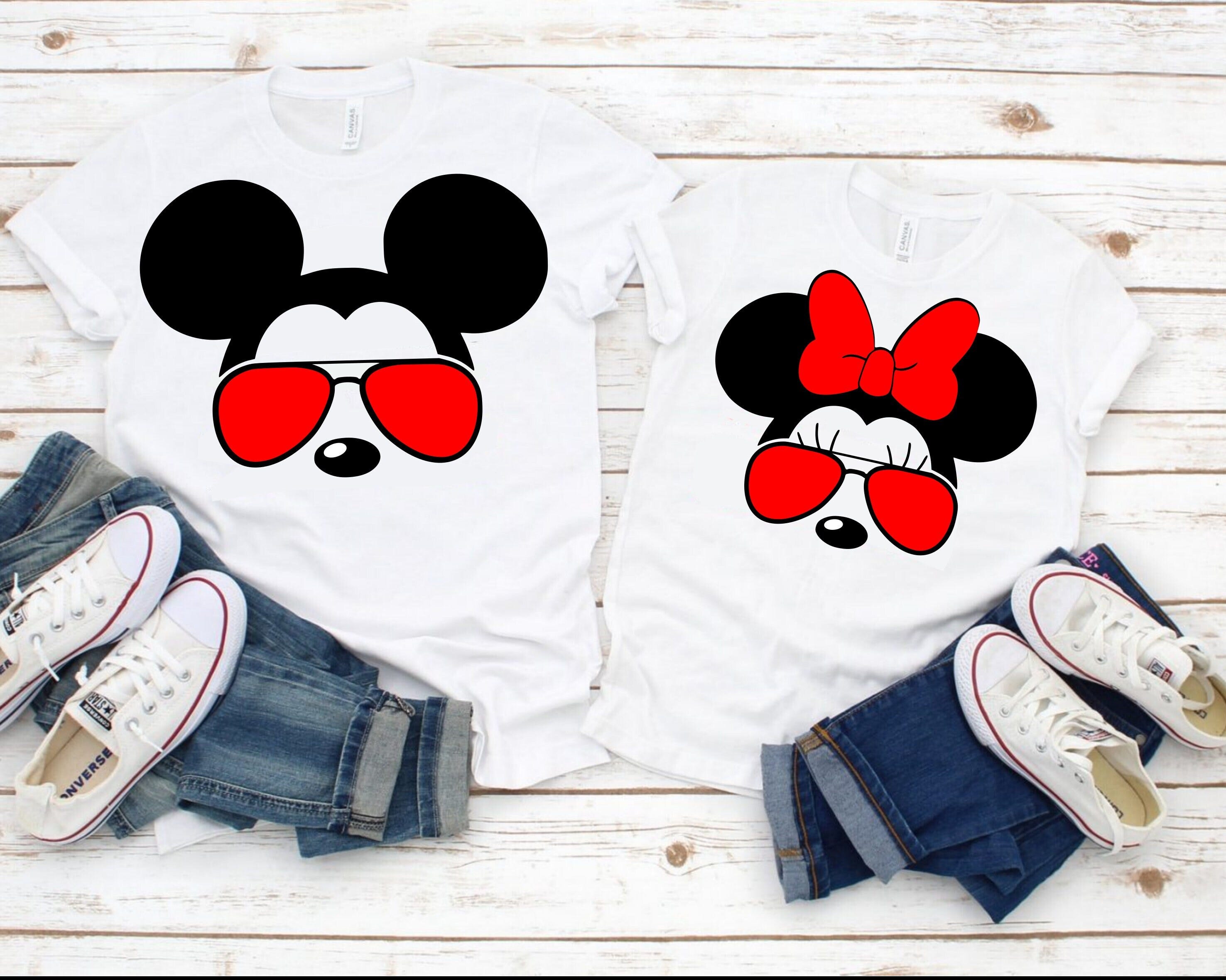 Mickey and Minnie with Sunglasses SVG Bundle, Mickey Mouse with Sunglasses, Minnie Mouse with Sunglasses, SVG, Dxf, Eps, Png, Vinyl Cut File