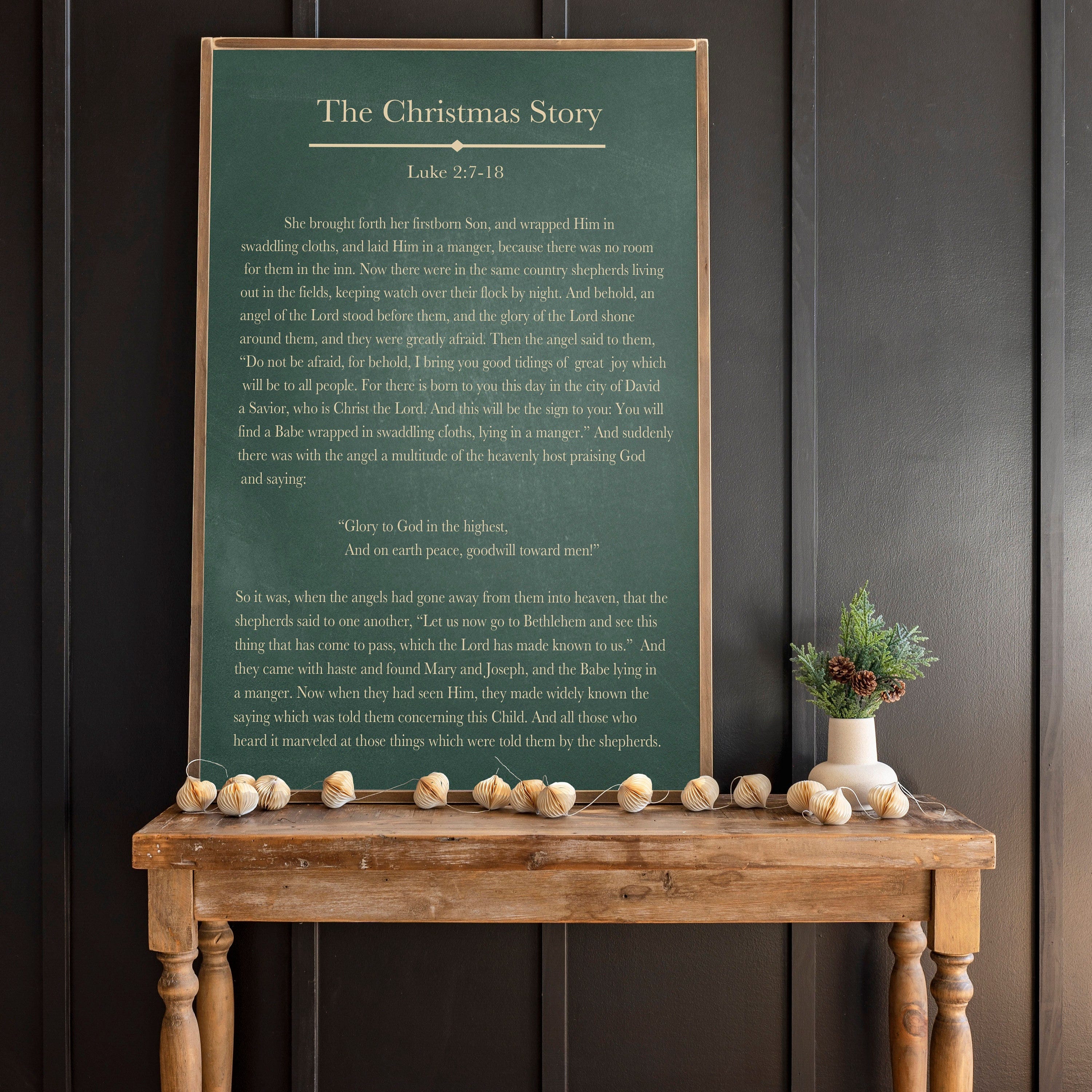 The Christmas Story Sign | Christmas Wood Sign | Holiday Signs | Book Page Christmas | Christmas Signs | Framed Wood Signs | 372