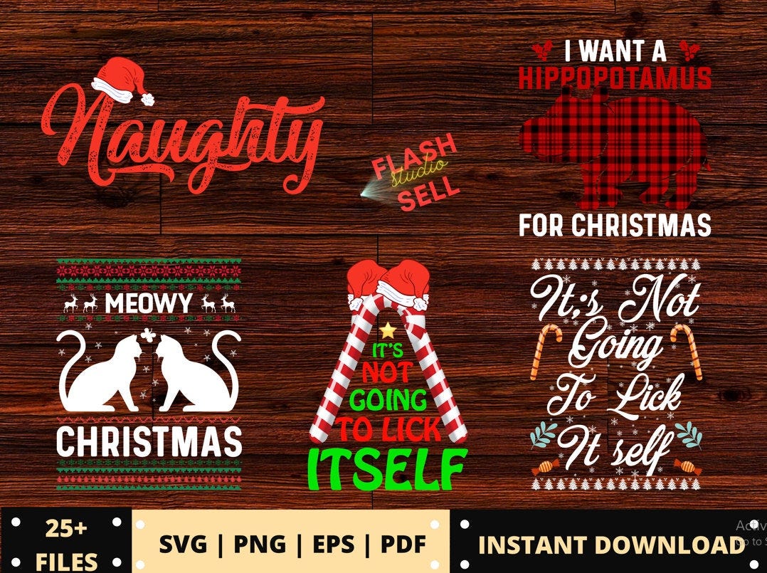 BUY 2 GET 1 FREE, 25+ Merry Christmas svg bundle- Christmas vacation svg- funny Santa svg- winter holiday svg- svg files silhouette circuit