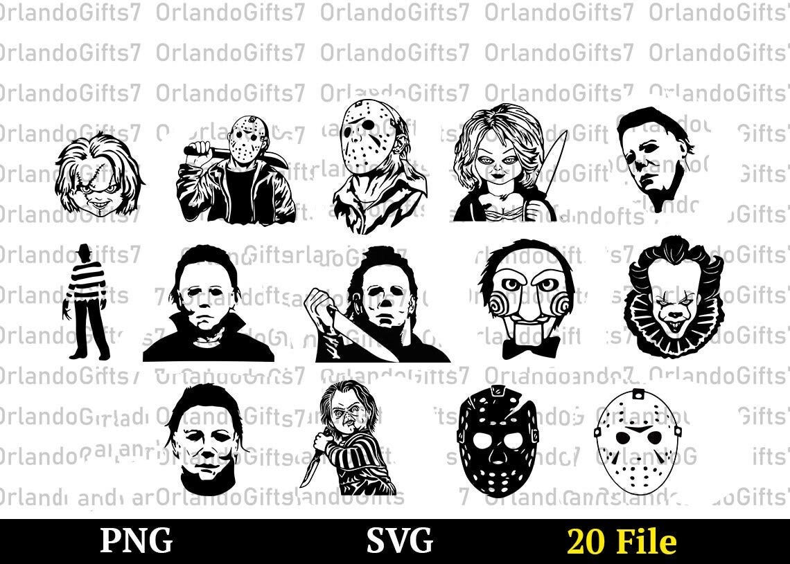 Halloween Horror Movie Killers Svg, Horror Movie Killers PNG, Friends Halloween SVG, Halloween SVG,Horror Squad, Halloween Horror Friends