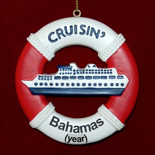 Personalized Life Buoy Cruise Ship Personalized Christmas Ornament