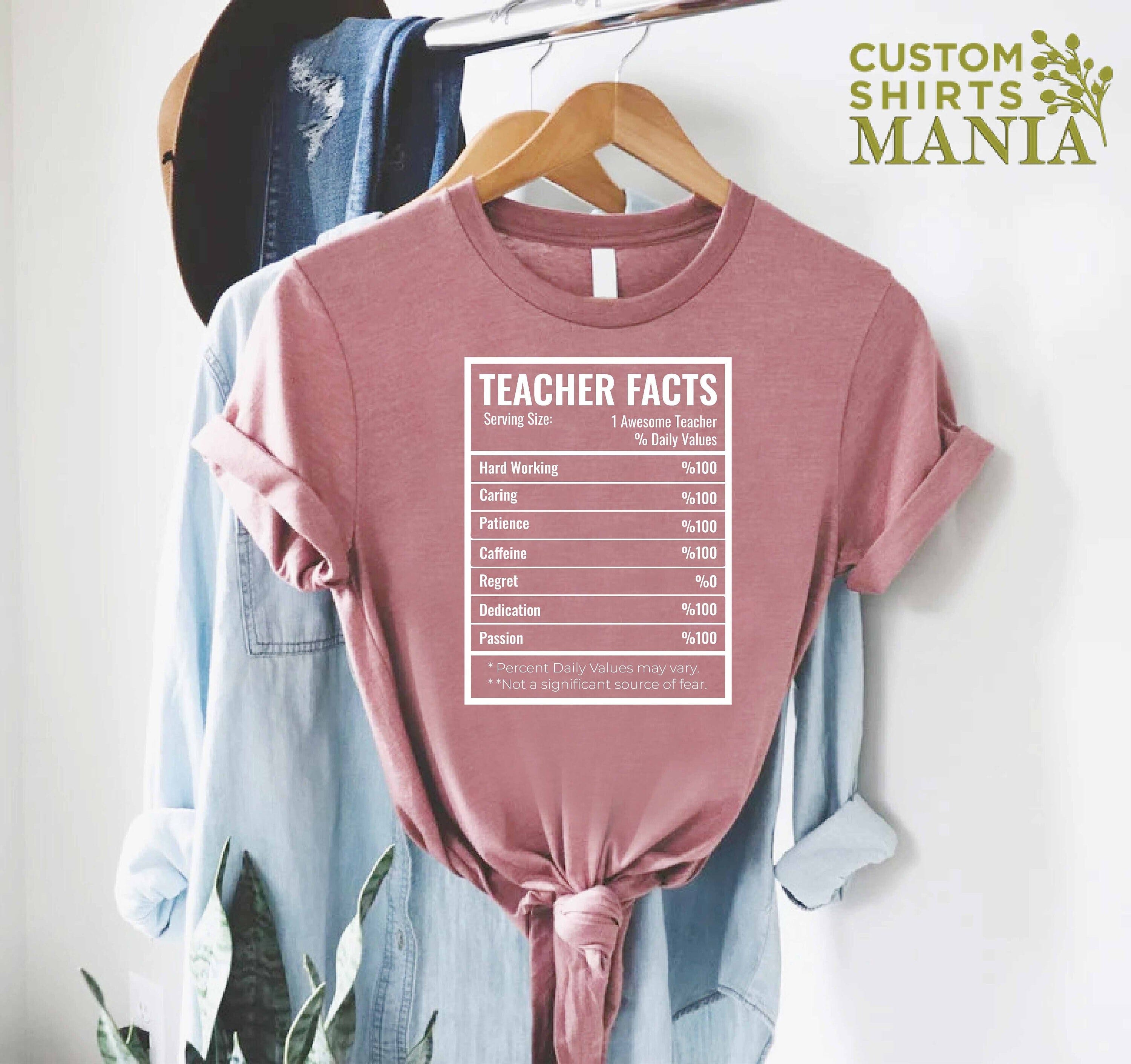 Teacher Nutrition Facts Shirt, Teacher Appreciation Gift, Teacher Definition Shirt, Teacher Life Shirt, Gift For Teacher, Teacher T-shirt