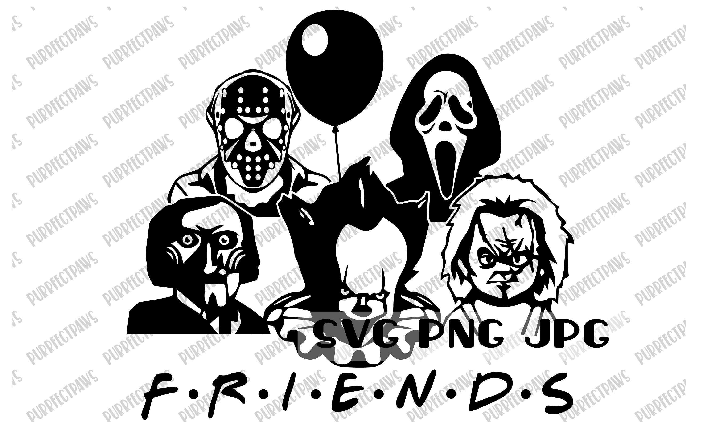 Halloween Friends SVG, Horror Movies, Scary, Cut File, Sublimation, instant download svg png jpg