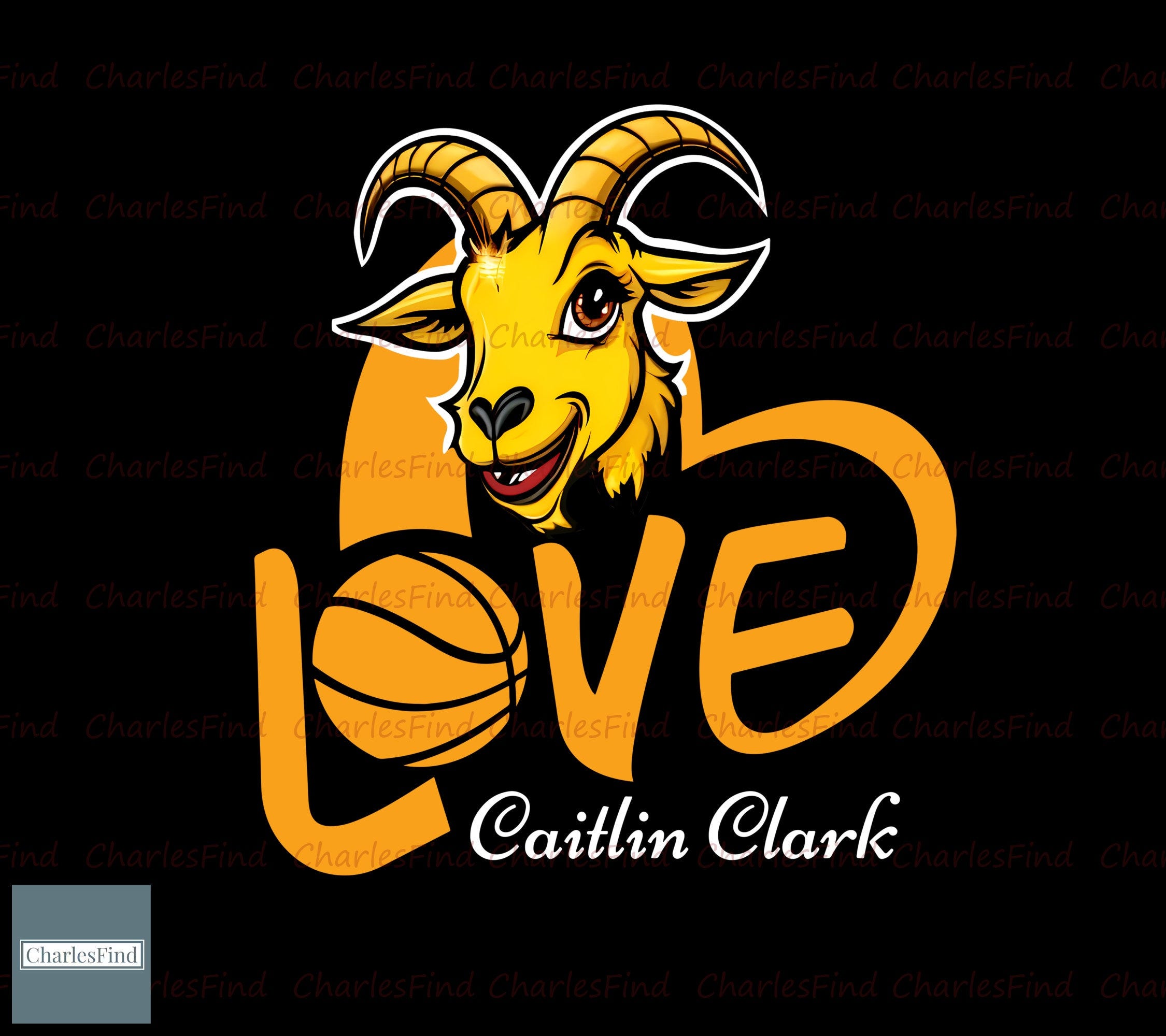 Love GOAT Caitlin Clark Basketball Png