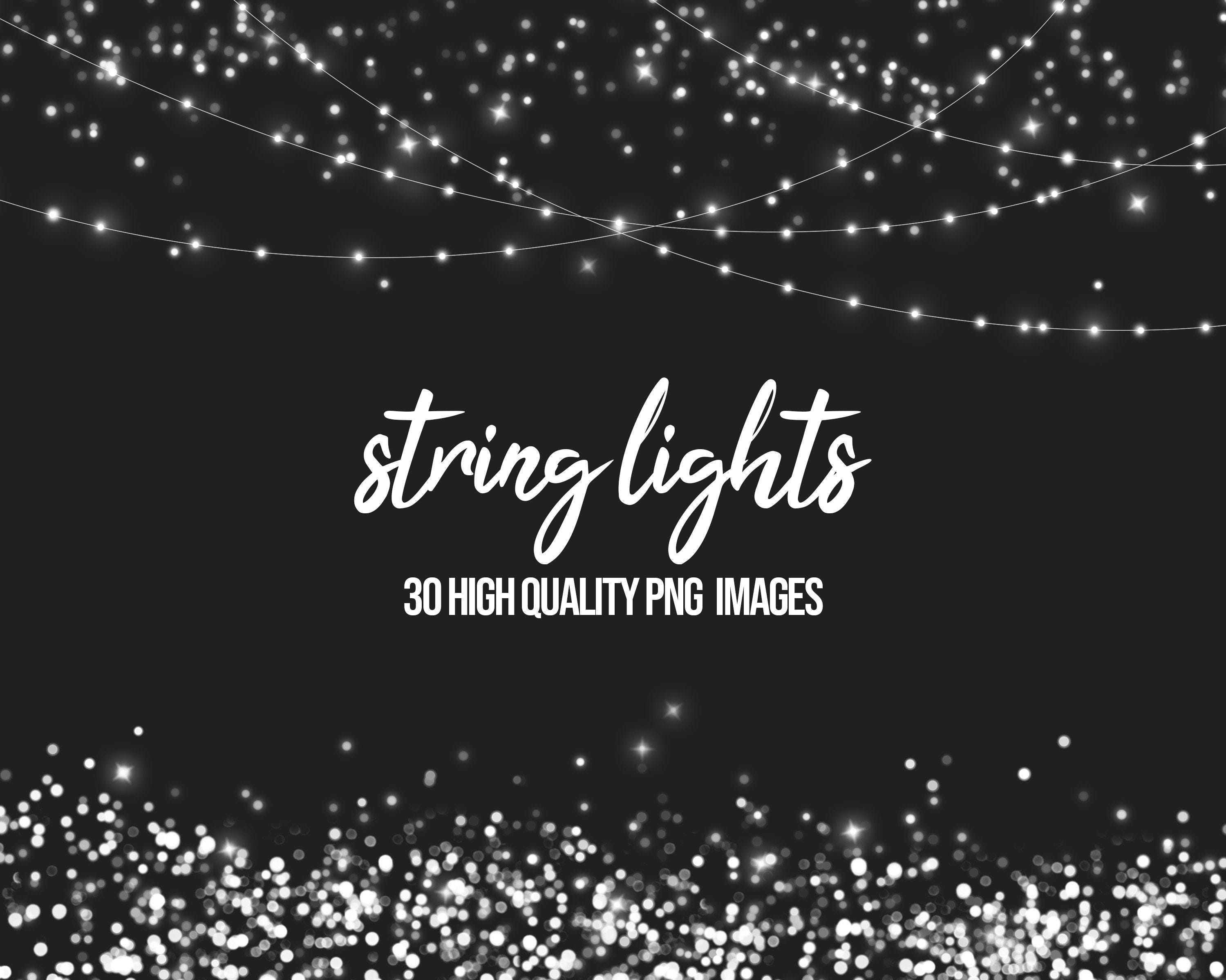 String Lights Clipart, Wedding Lights, Fairy Lights Clip Art, Lights, Rustic Clipart, Instant Download, Best Seller