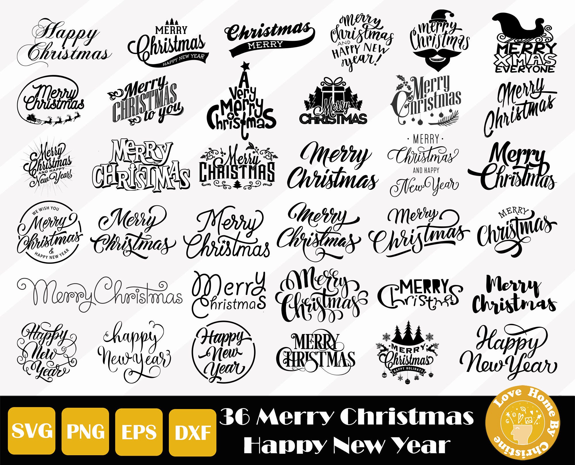 36 Merry Christmas Svg, Christmas Shirt Svg, Christmas Clipart, Christmas Cut File, Merry Christmas Clipart, Instant Download