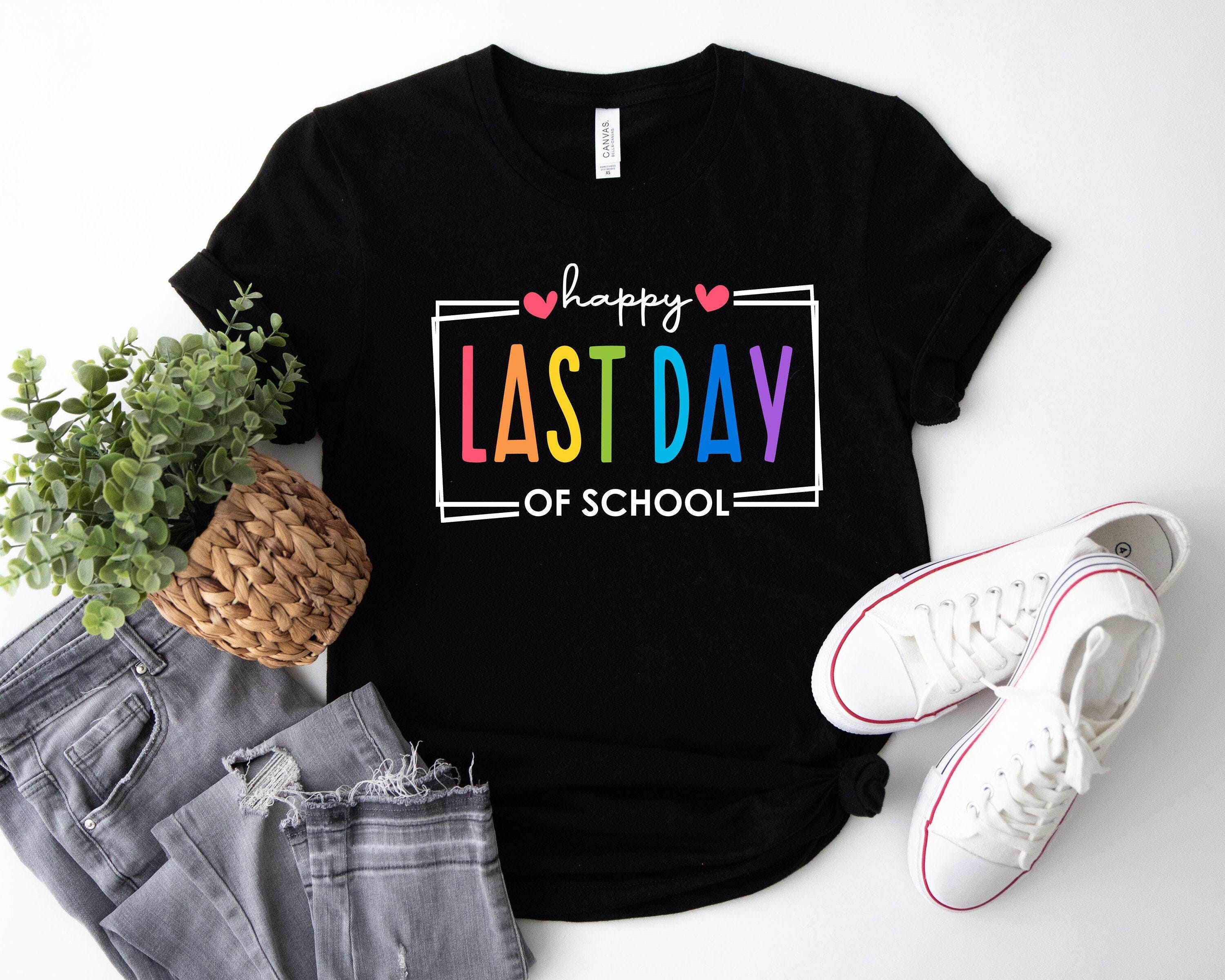 Last Day of School Tshirt, Happy Last Day of School Shirt, Teacher Gift Shirt, End Of School Year Tee, Goodbye School Shirt,Hello Summer Tee