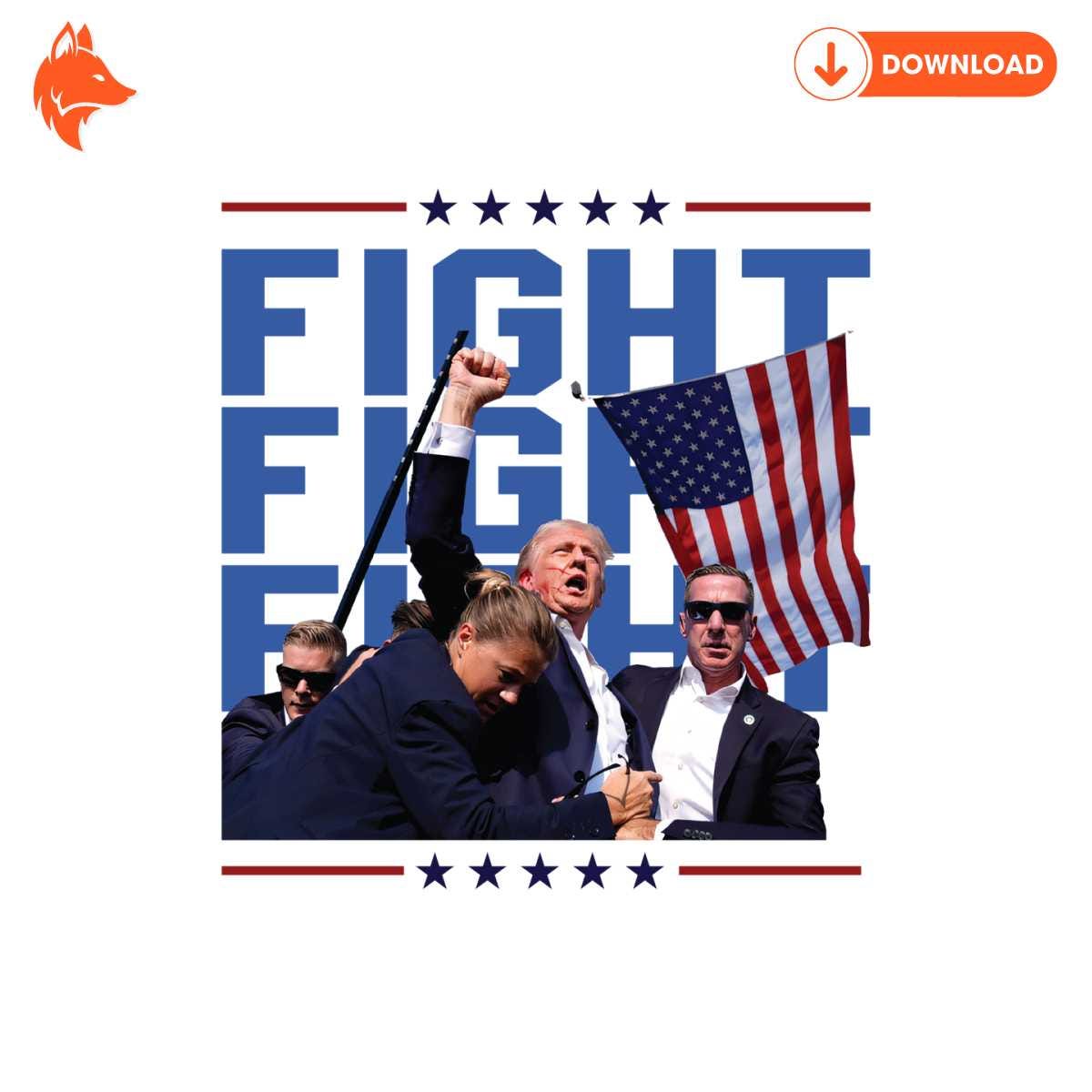 Free Trump Fight 2024 America Flag PNG