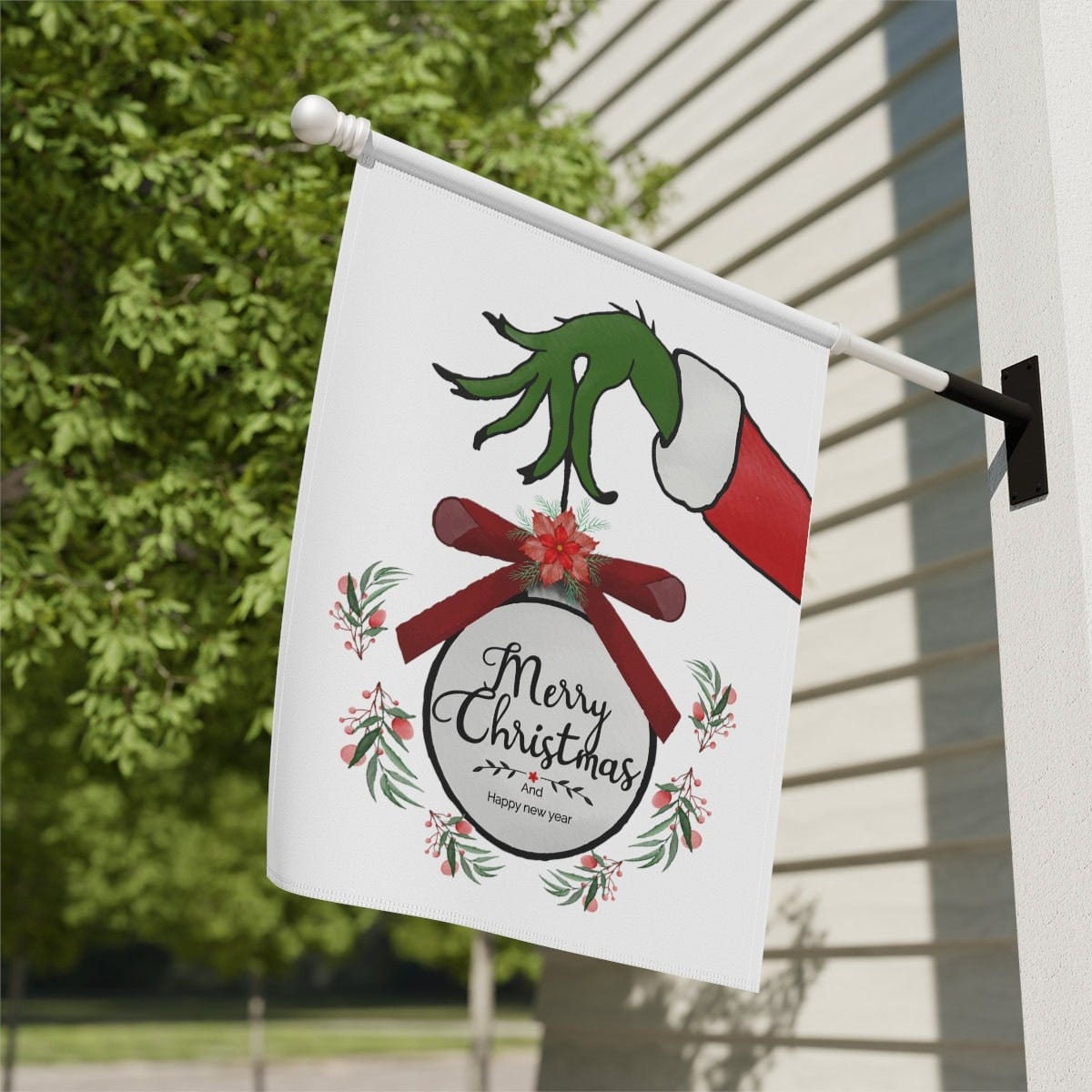 The Grinch Flag, Funny Merry Christmas House Flag, Grinch Garden Flag, Funny Christmas Flag, Grinch House Flag, The Grinch Decor, Yard Flag