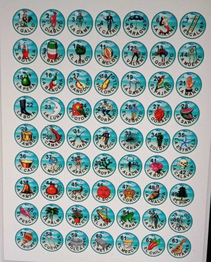 60 Fichas de la loteria 1 pulgadas, PDF