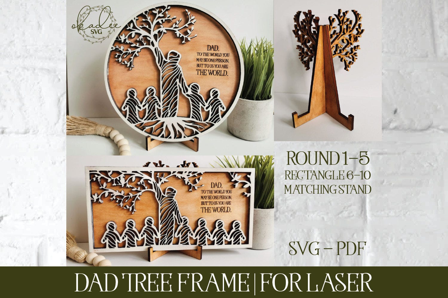 Laser Cut File, Glowforge, Dad Tree SVG, Father