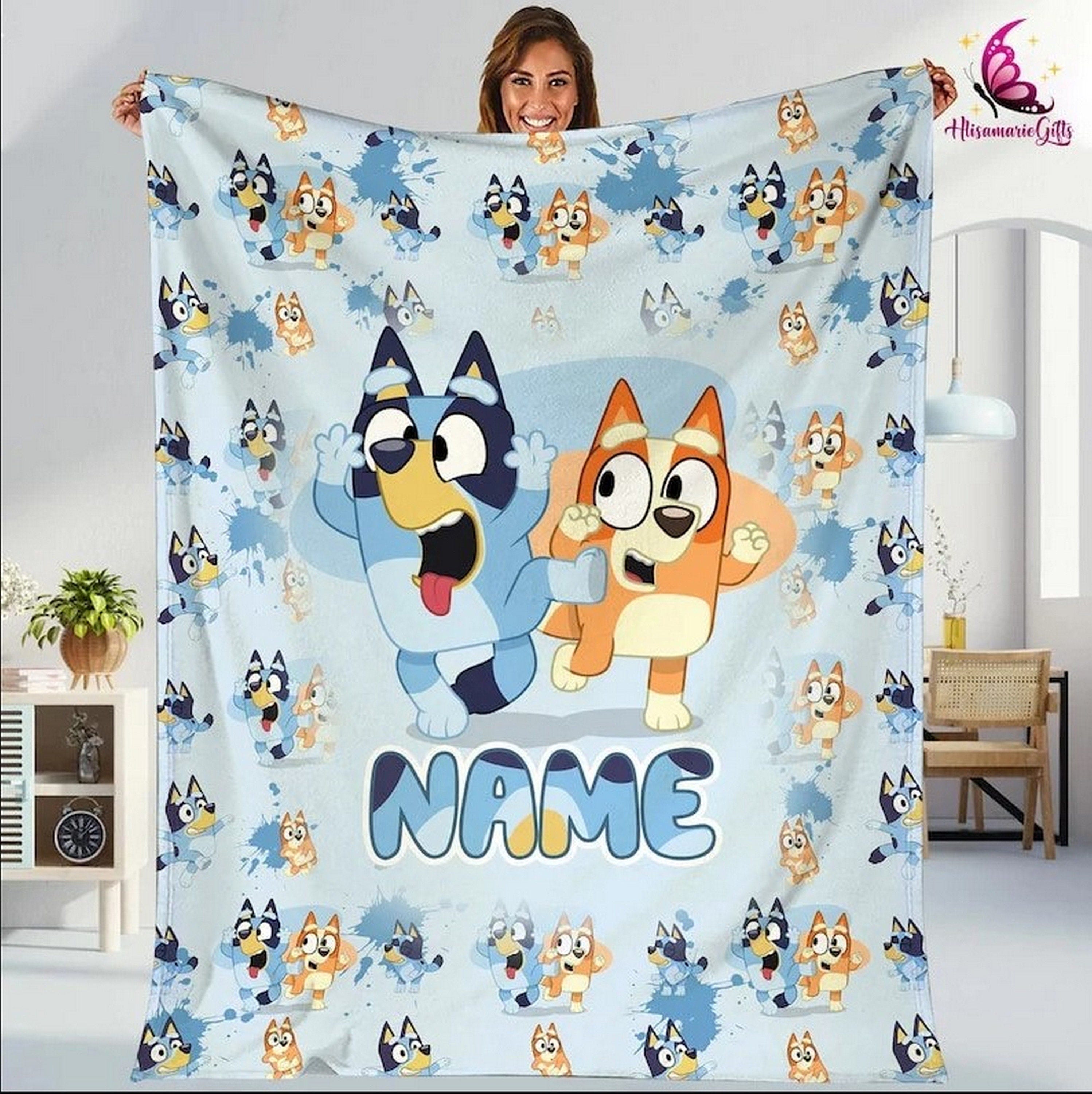 Personalized Name for Blue.y Blanket, Blanket kids, Blue.y and Bin.go Fleece Blanket, Blue.y Blanket, Kids Home Decor, Xmas Blanket For Kids