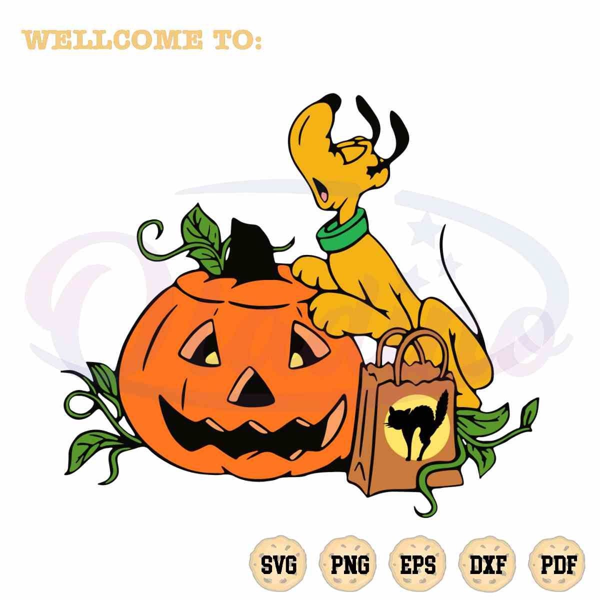 Pluto Pumpkin Disney Halloween SVG Graphic Designs Files