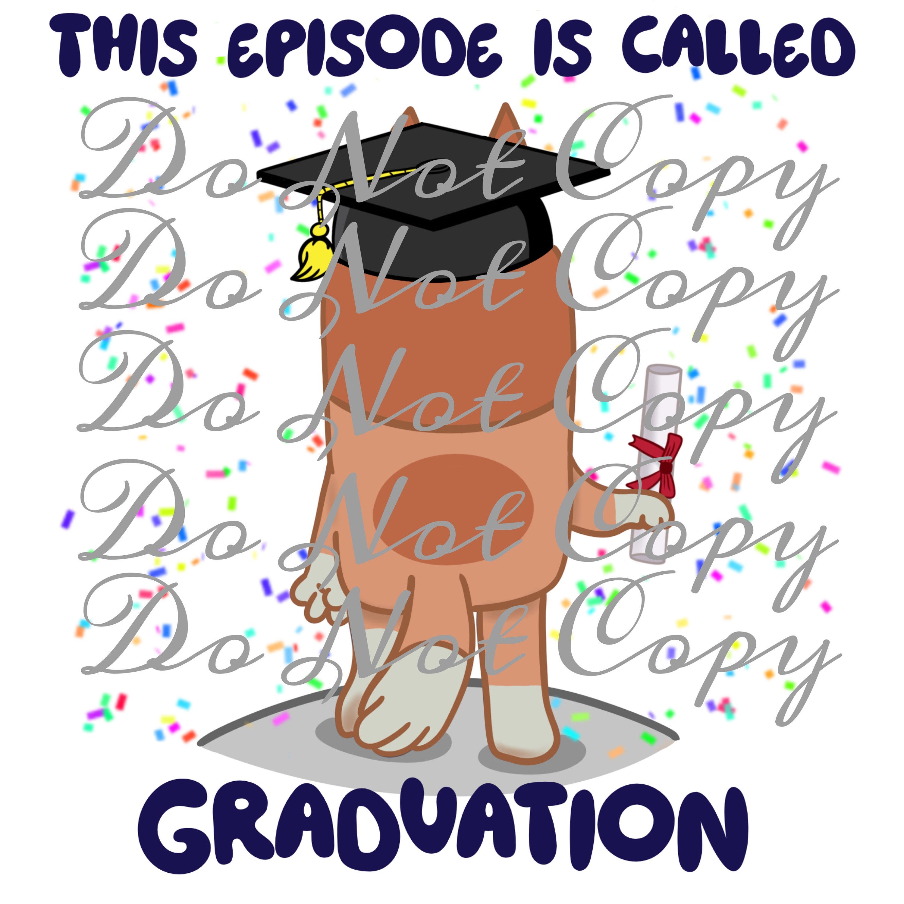 Graduation Bingo Blue Dog PNG || Digital Download