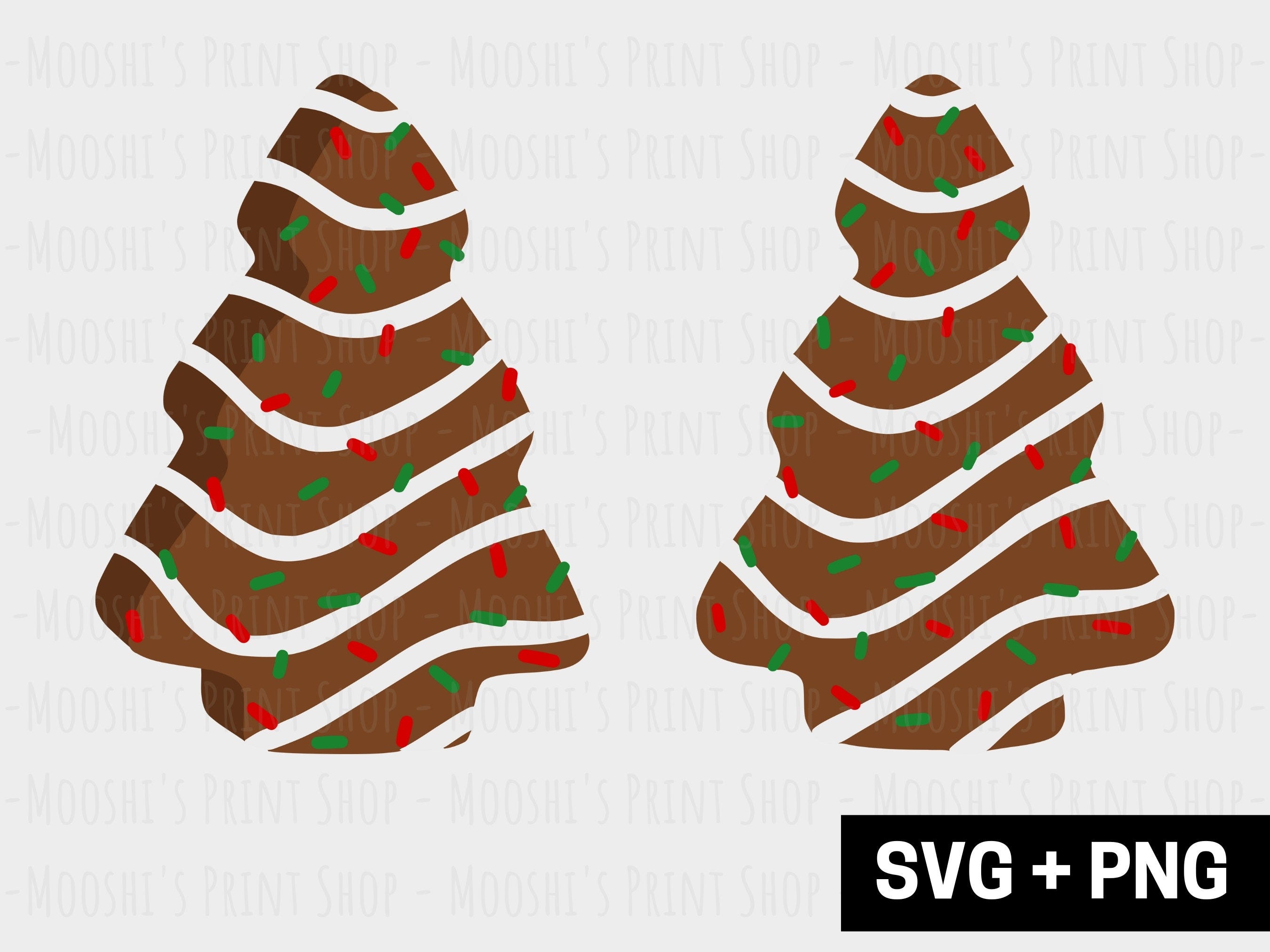 Chocolate Christmas Tree Cake Clipart Bundle, Trendy Holiday Sweet Xmas Dessert Graphics, Cute Sublimation Image Cut File, Download SVG PNG