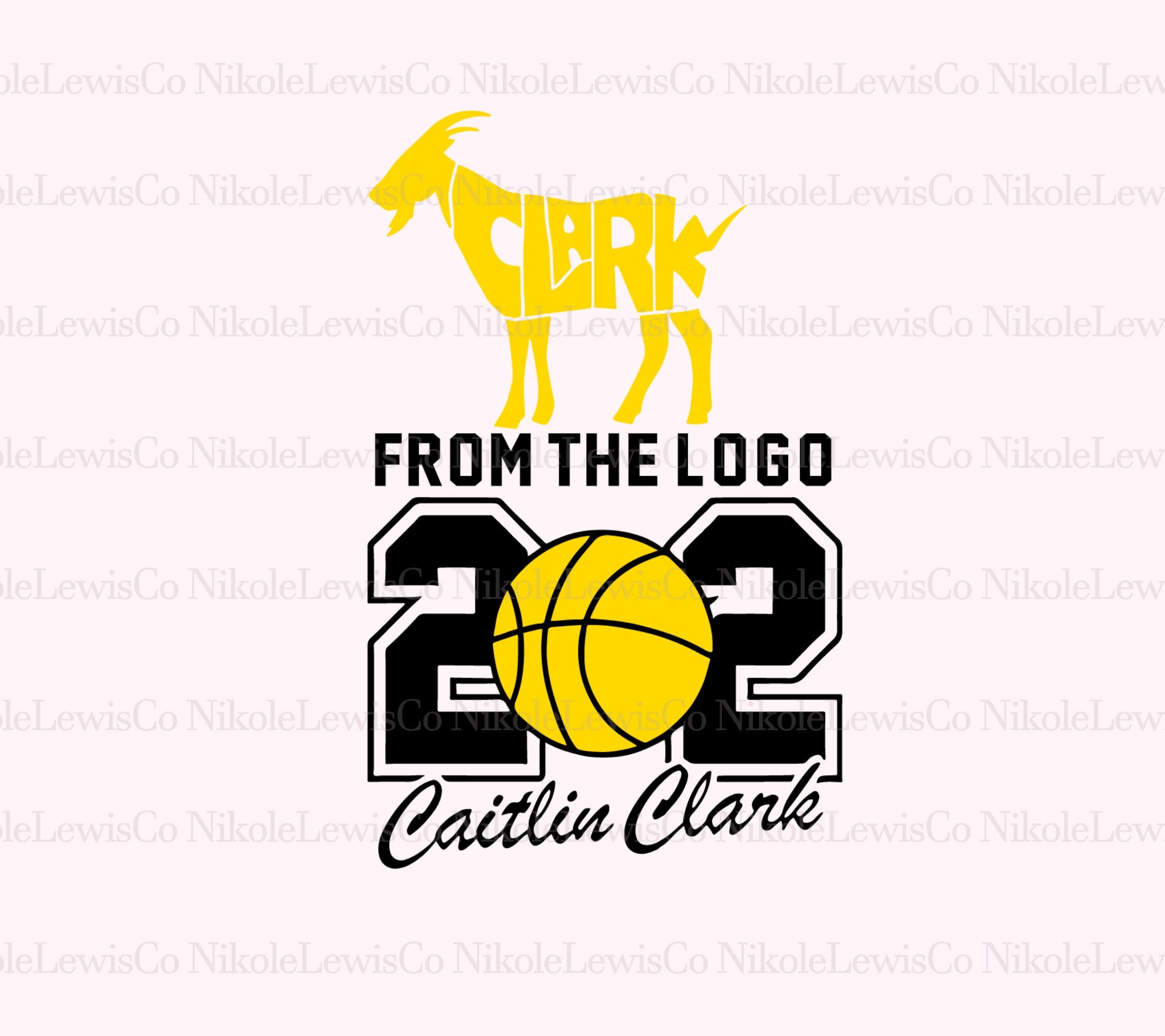 Basketball Caitlin Clark From The Logo 22 Iowa GOAT Svg Digtital Download