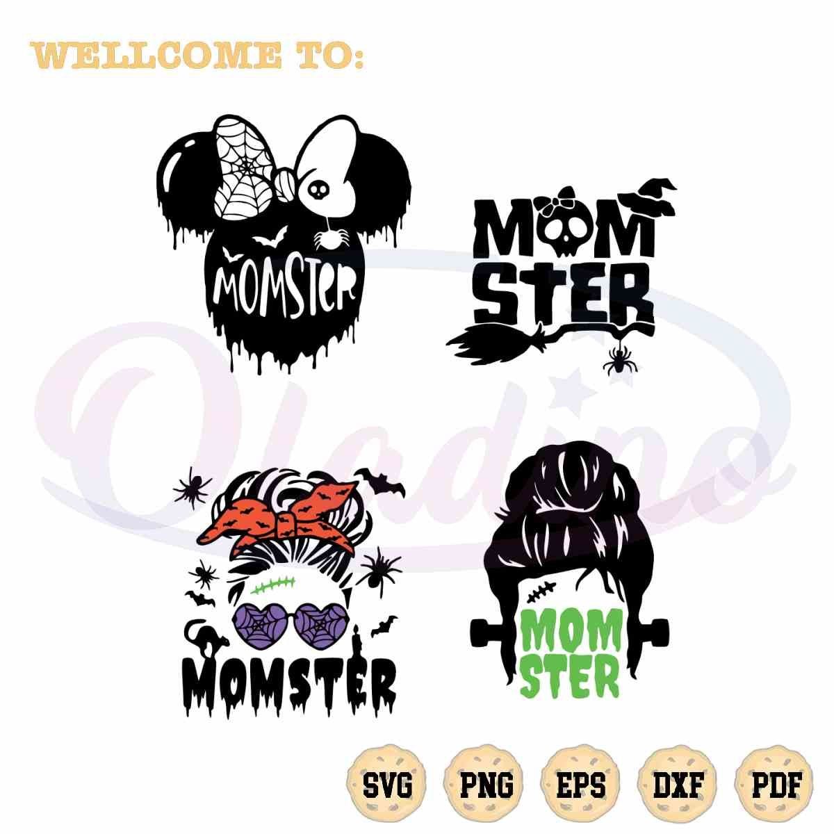 Momster Minnie Messy Bun Bundle SVG Graphic Designs Files