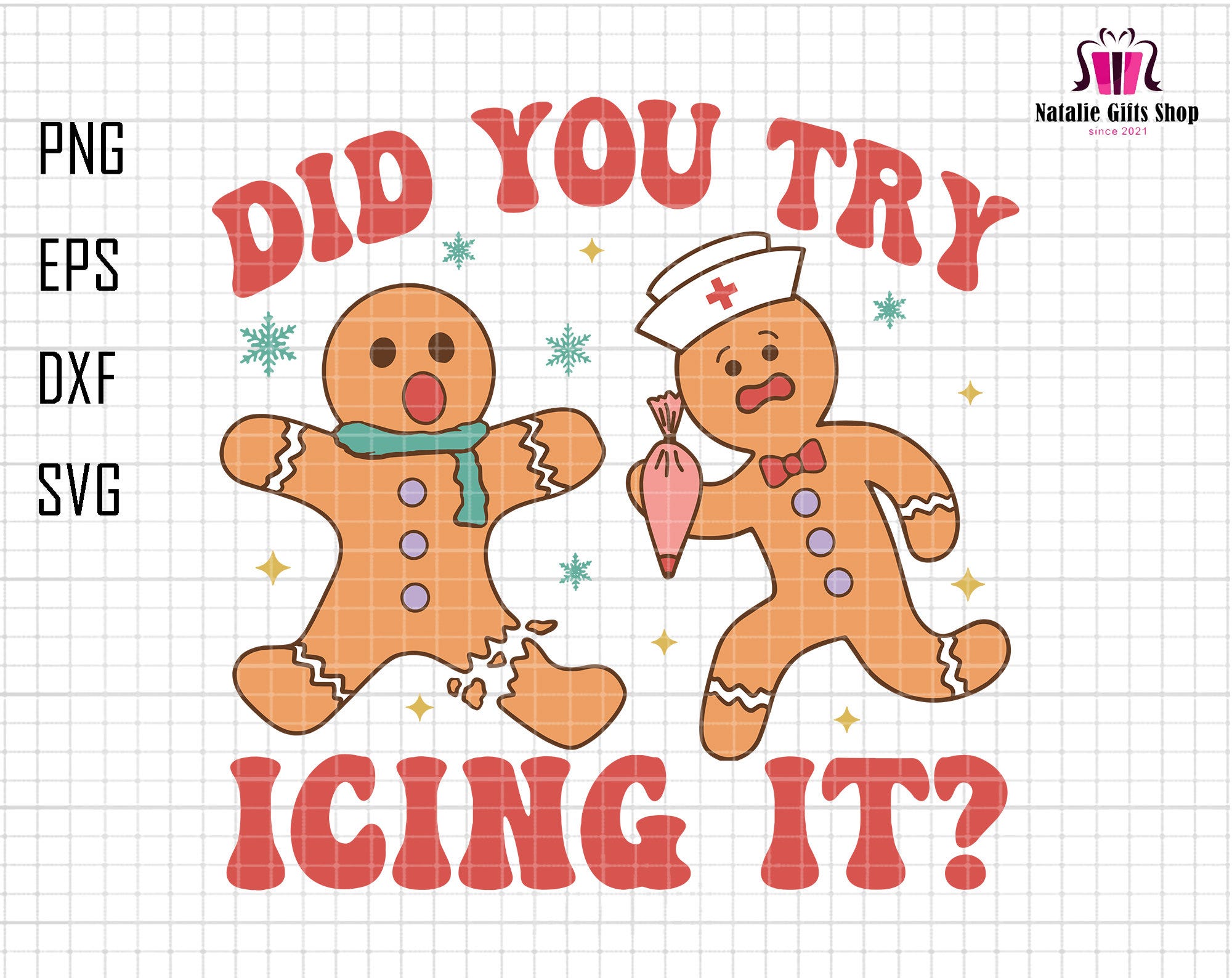 Did You Try Icing It Svg, Gingerbread Nurse Xmas Svg, Nursing Christmas Svg, Xmas Gingerbread Svg, Trauma Emergency ER Rn Holiday, ICU Xmas
