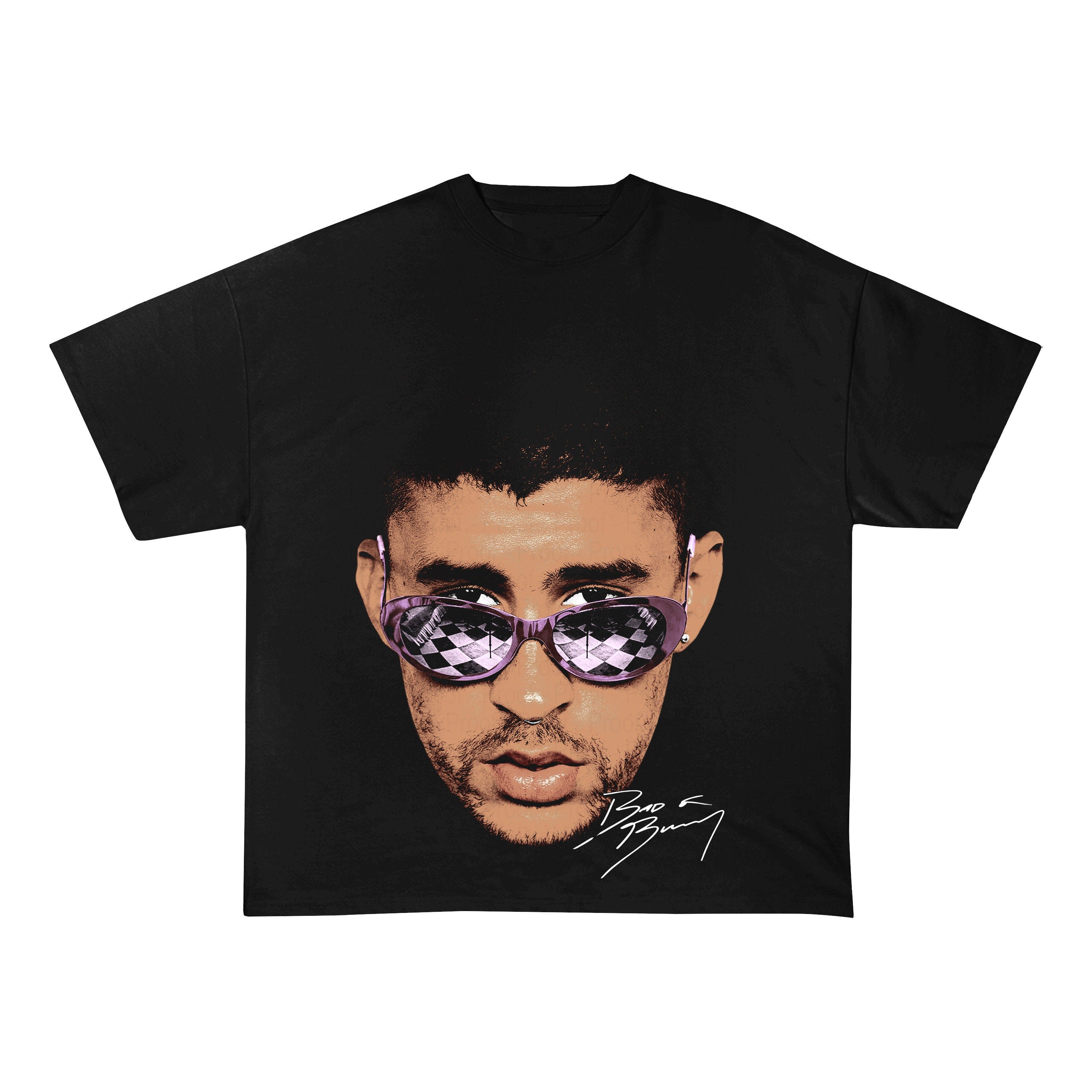 Bad Bunny T Shirt Design. PNG Digital 4500x5100 px. Retro, 90s Vintage, Bootleg Tee. Instant Download And Ready To Print.