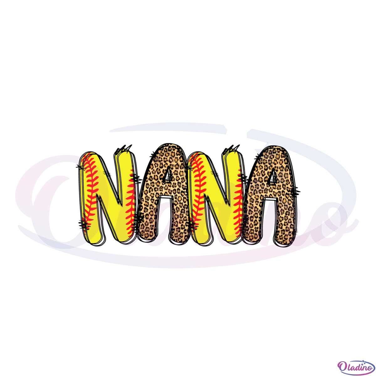 Leopard Baseball Nana Baseball Fans Best SVG Cutting Digital Files