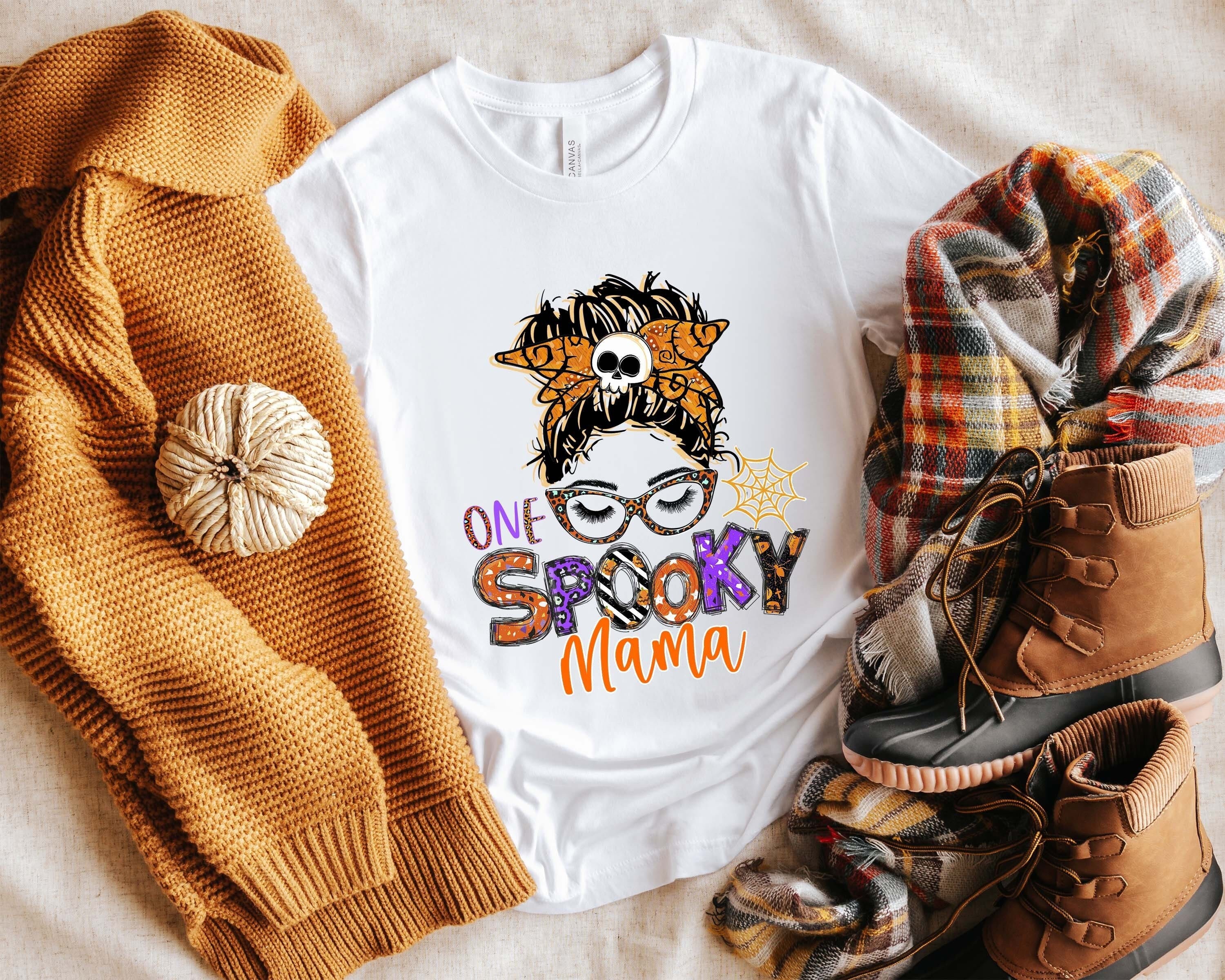 One Spooky Mama Shirt, Spooky Vibes Shirt, Halloween Gift, Cute Halloween Tee, Pumpkin Shirt, Halloween Mom, Women Halloween