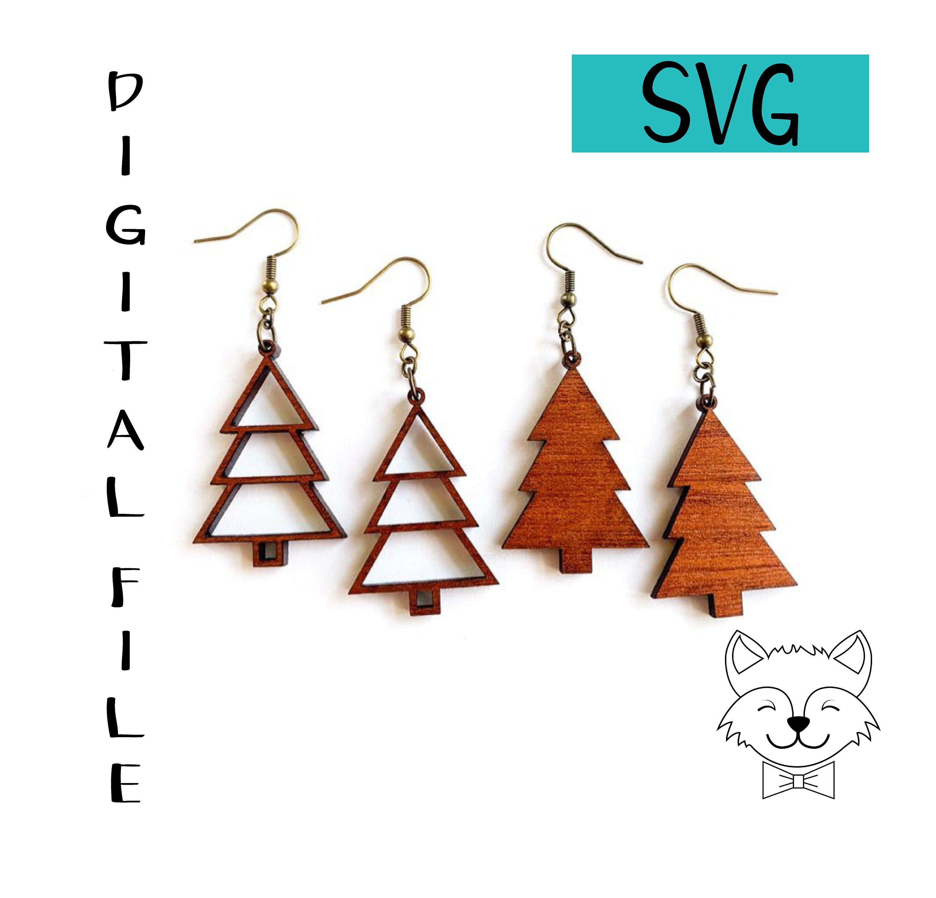 Christmas Tree Earring File - SVG - Digital Download