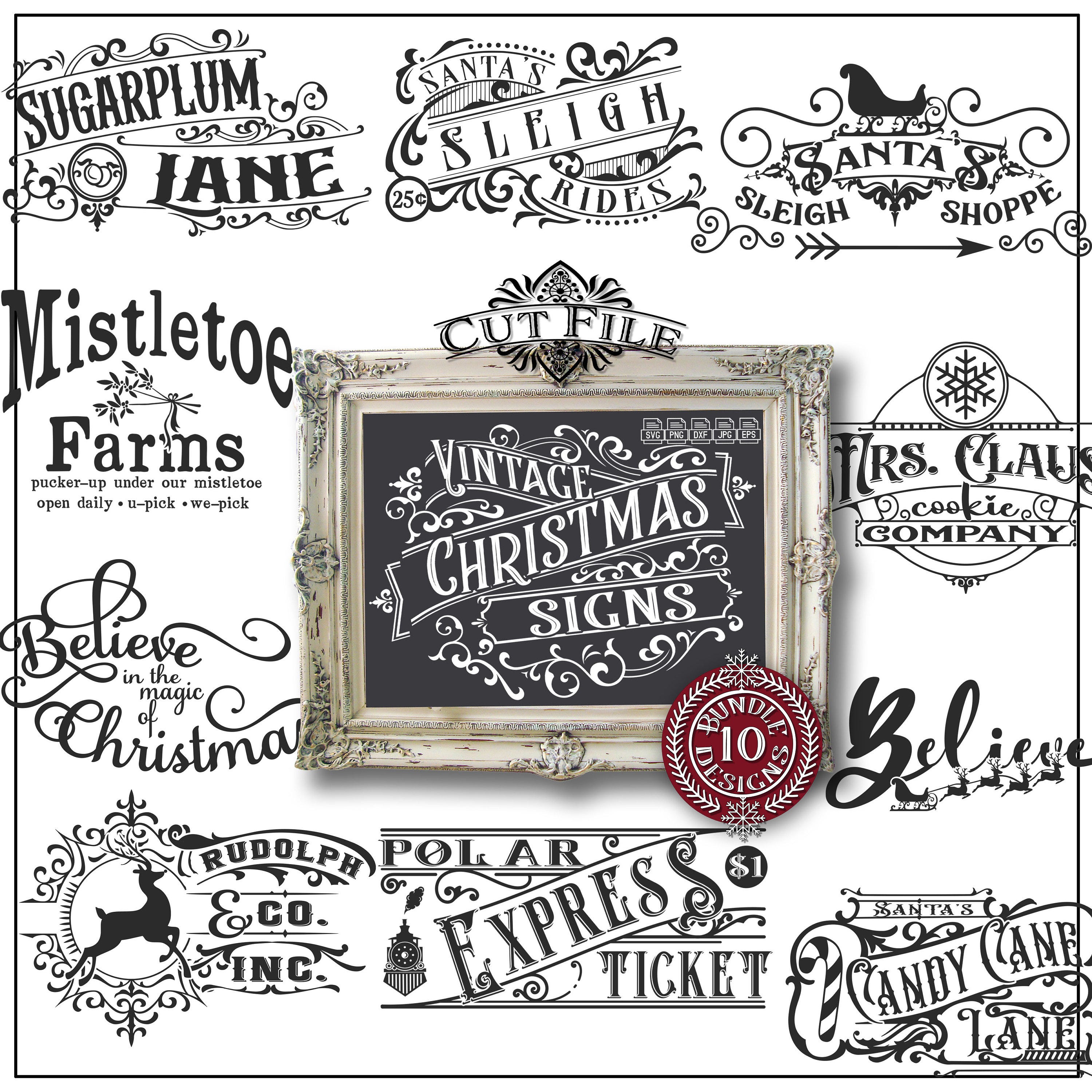 Santa Sleigh SVG, Farmhouse Christmas SVG Bundle, Farmhouse Sign SVG Cut Files, Farmhouse Svg, Christmas Svg, Pere Noel Svg