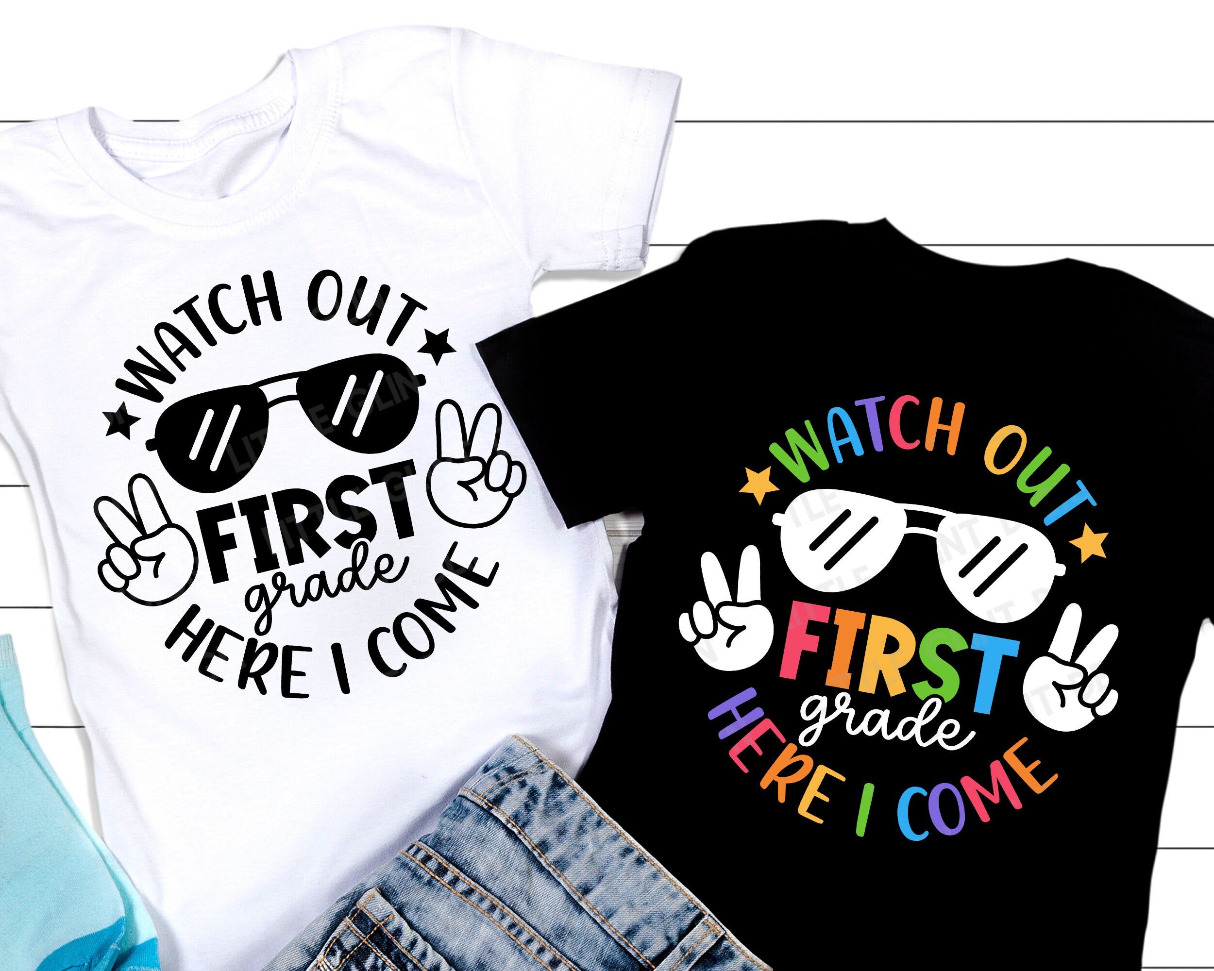 Watch Out First Grade Here I Come SVG PNG, Back To School Svg, 1st Grade Teacher Svg, First Day of School Boy Shirt, Svg Files For Cricut
