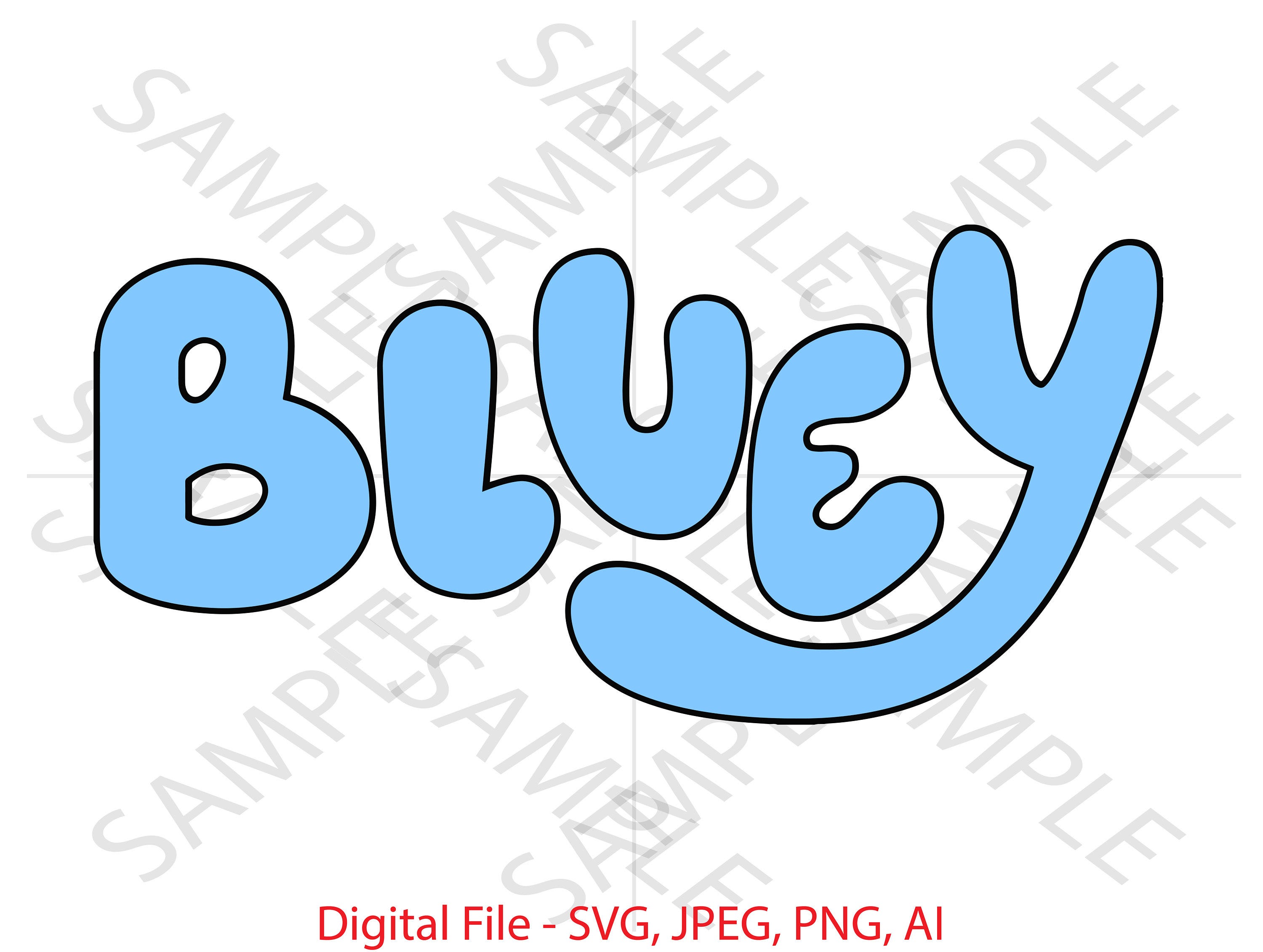 Bluey Text, Bluey Show Text, Bluey Show, Bluey SVG, Bluey Text Bluey, Cartoon, Vinyl Cutting, Cricut, Custom Bluey Text, Custom