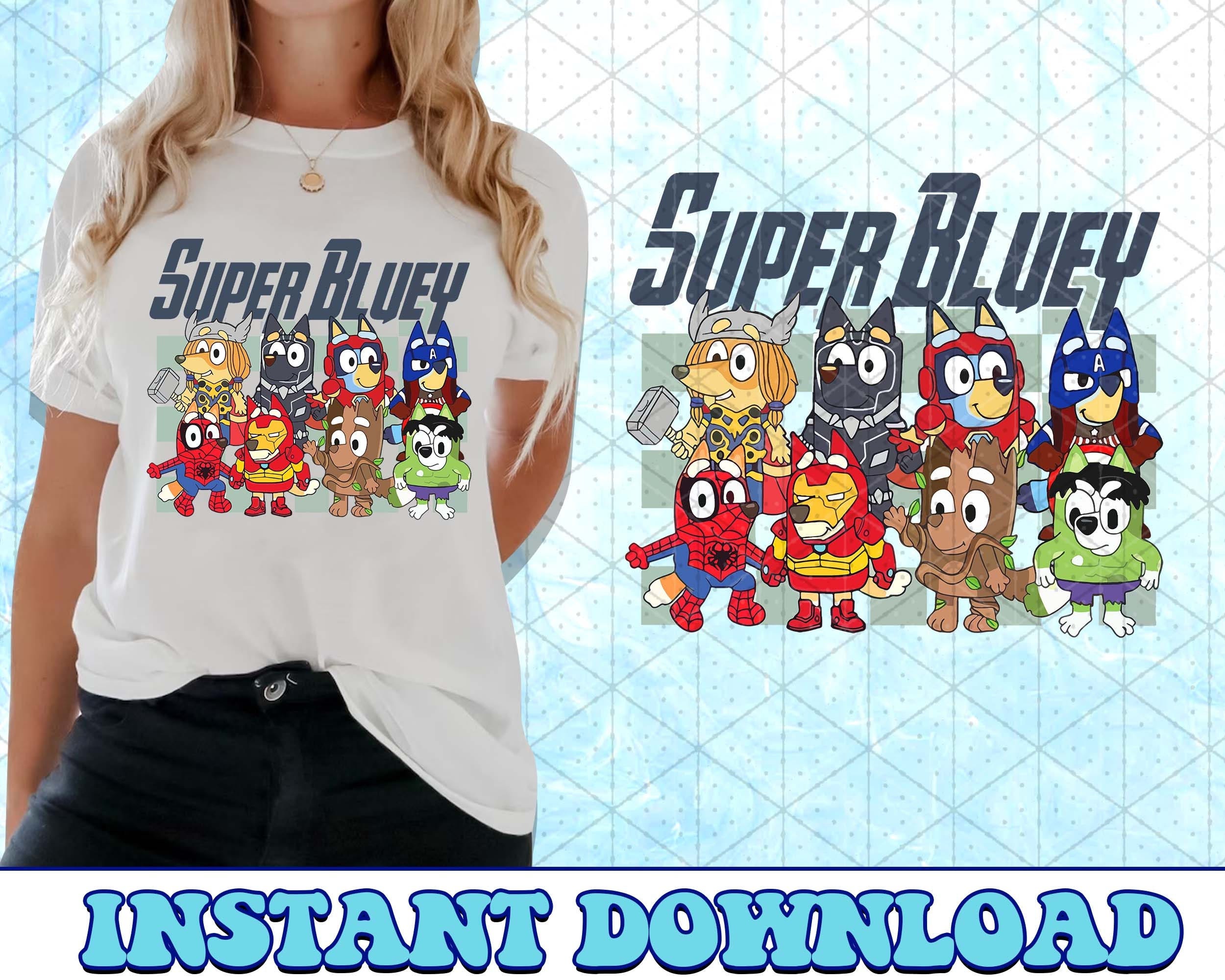 Superman Bluey PNG, Bluey Family PNG, Bluey Png, Bluey Bingo Png, Bluey Mom Png, Bluey Dad Png, Bluey Friends Png, Bluey PNG
