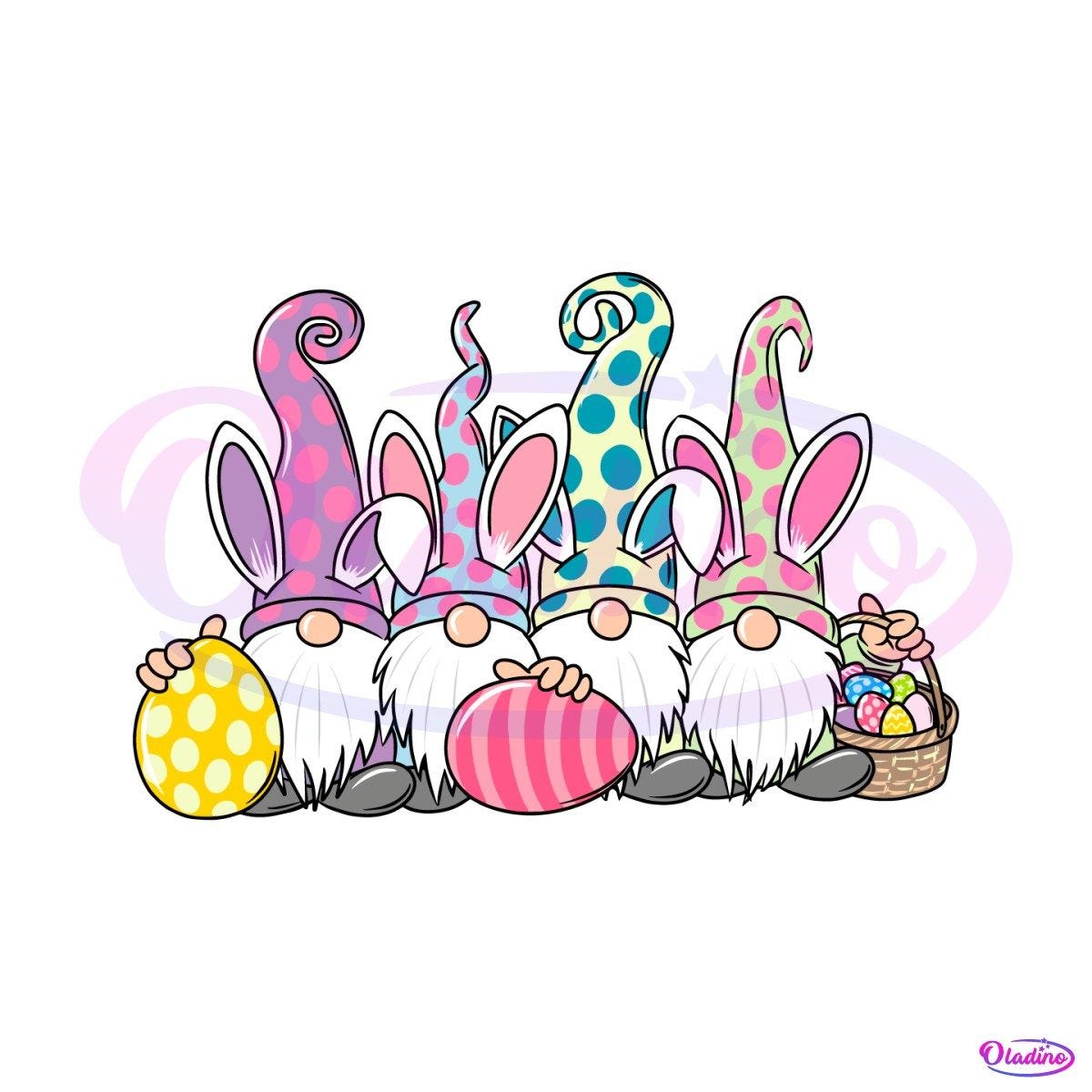 Easter Gnomes With Easter Eggs SVG