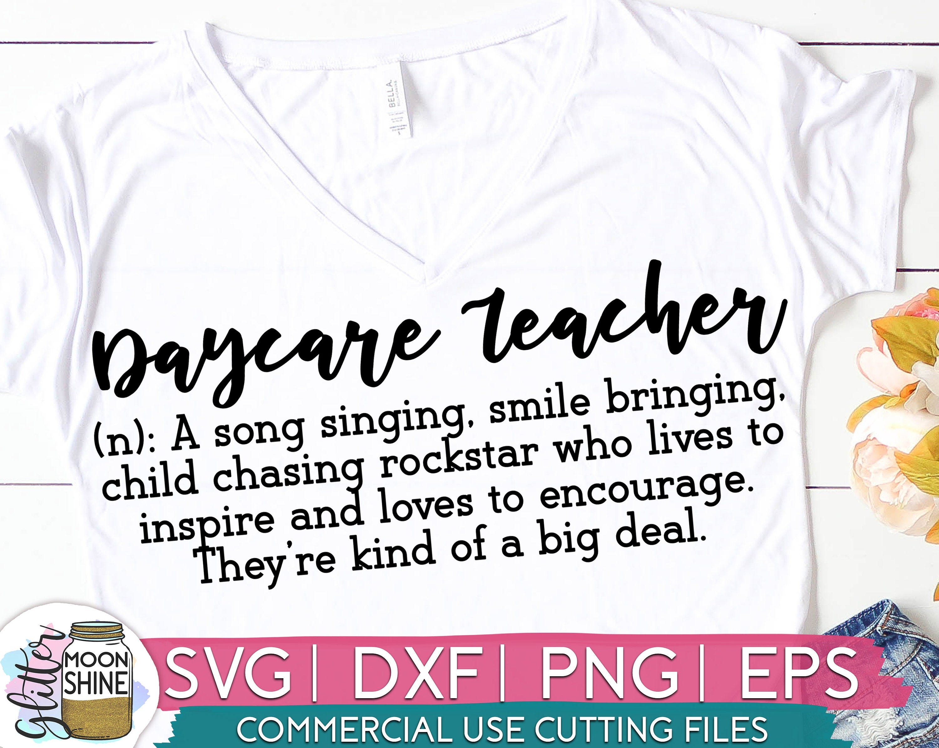Daycare Teacher Definition svg eps dxf png cutting files for silhouette cameo cricut, Teaching, Back to School, Teacher Quotes and Saying