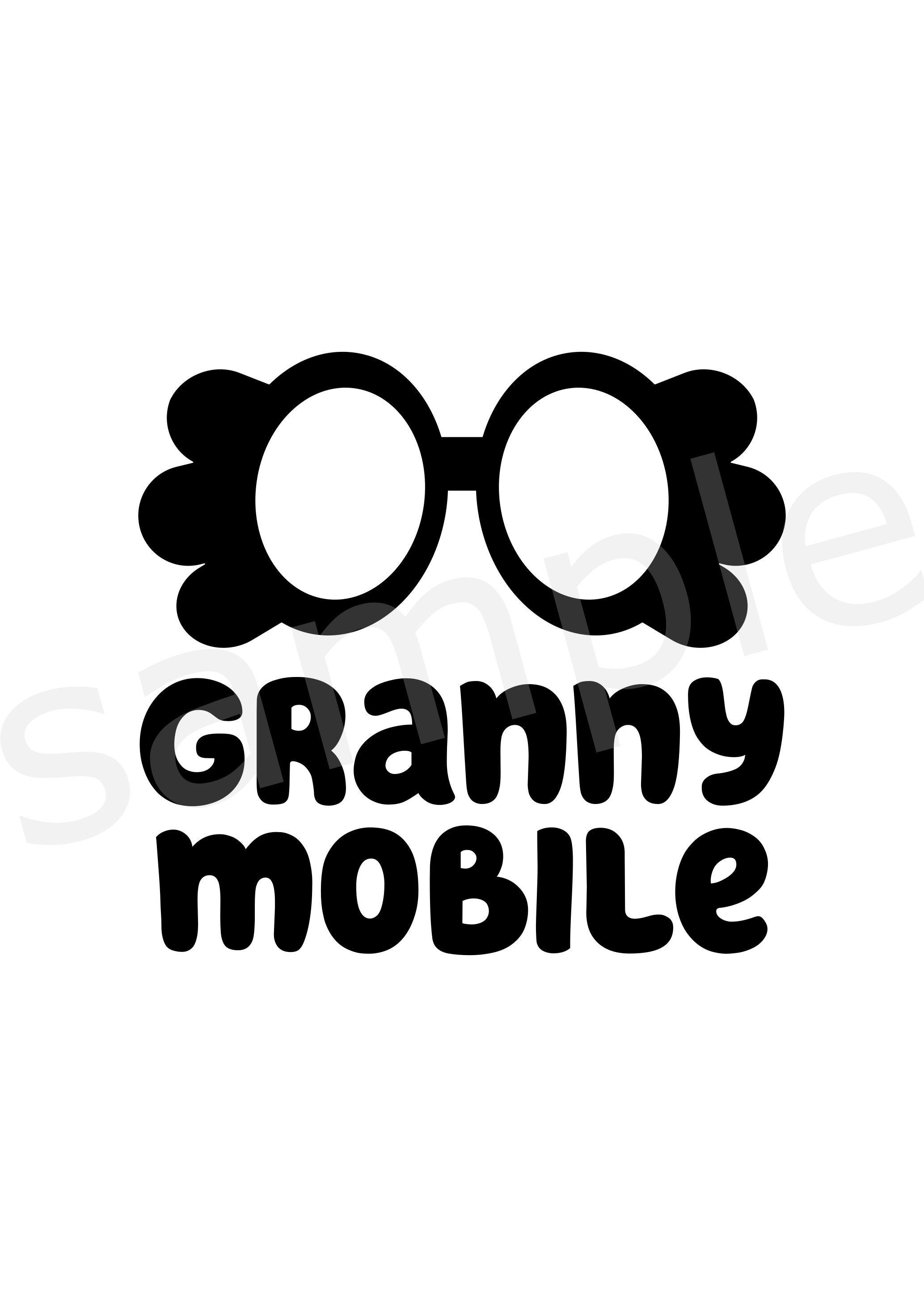 Granny Mobile with Glasses SVG Digital Download Cut File - Grannies Svg