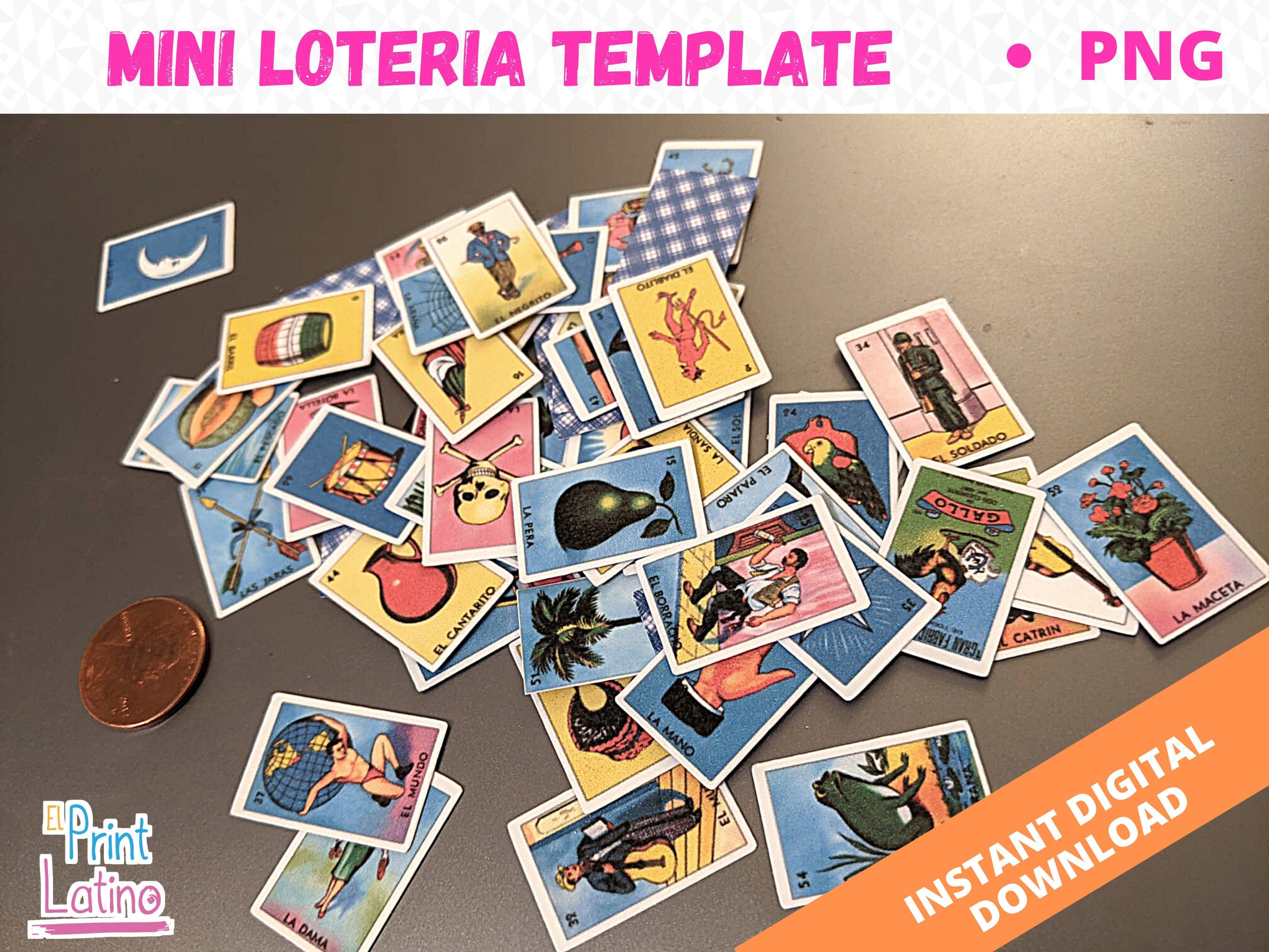 Mini Lotería Template - Make your own mini loteria sets for party favors, gifts and more!