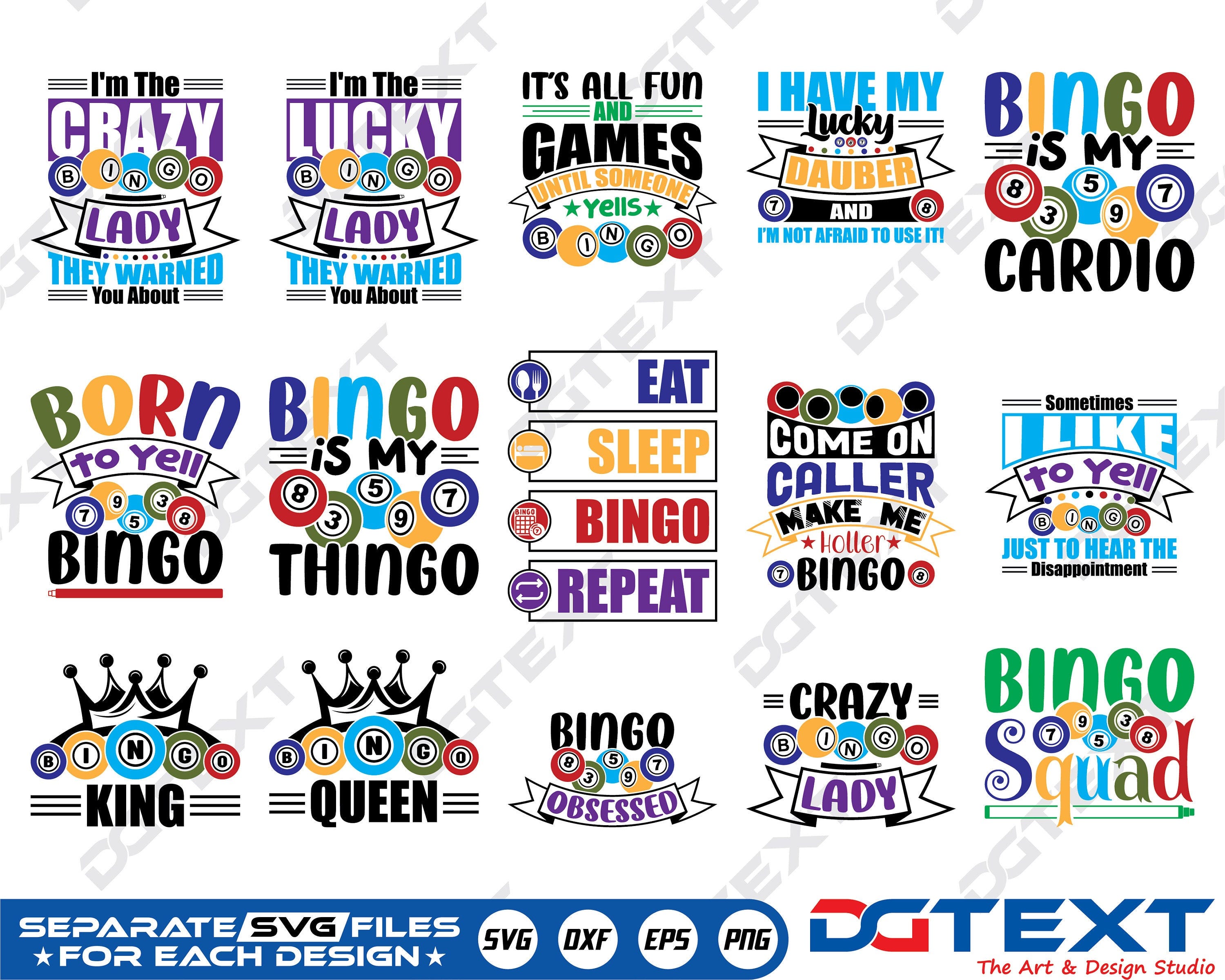 Bingo Bundle SVG, Vector, Silhouette, Cricut file, Clipart, Cuttable Design, Png, Dxf & Eps Designs.