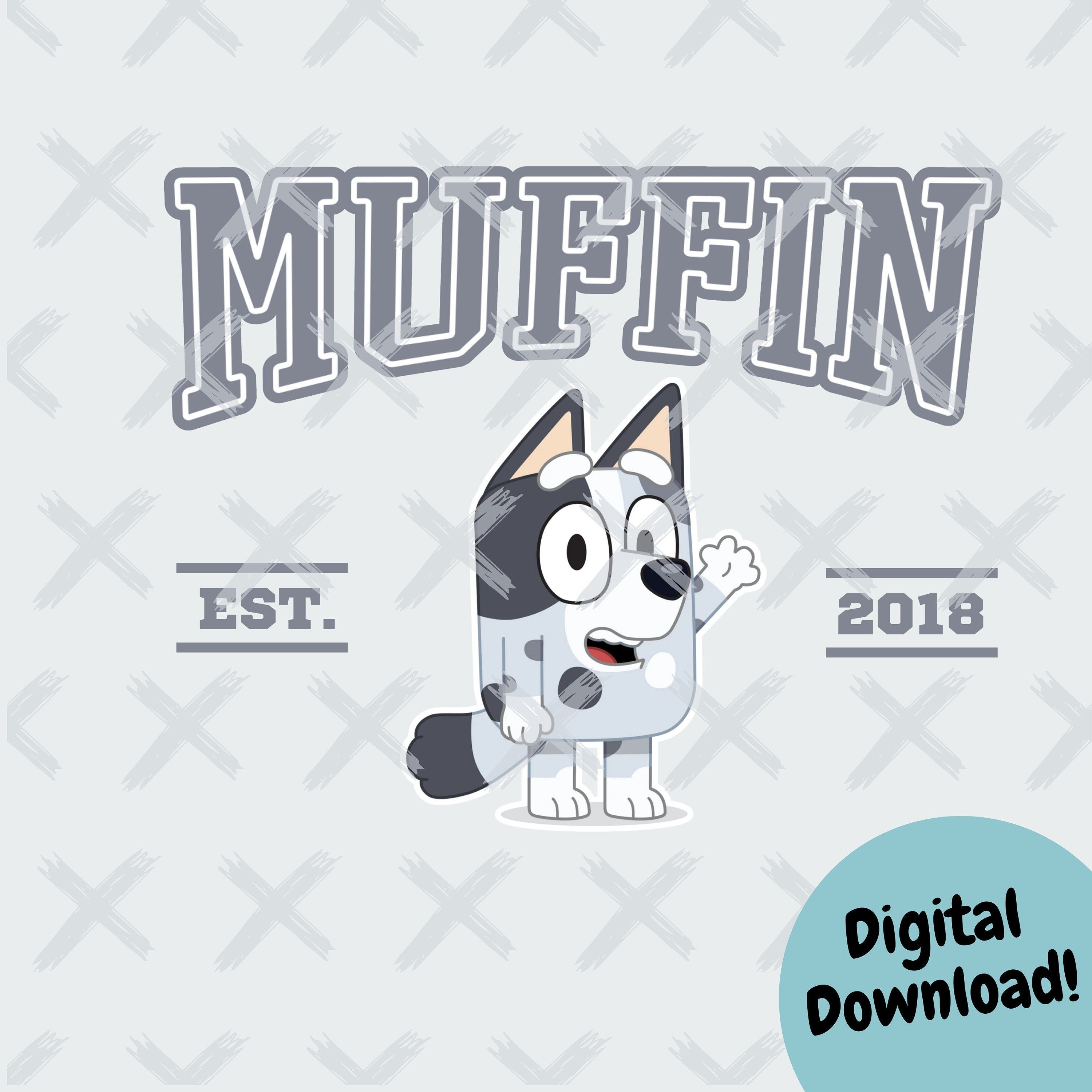 Varsity Muffin Heeler Digital Download | Multiple formats, SVG, PNG, JPG | Bluey Clipart | Blue Dog Show | Blueyy