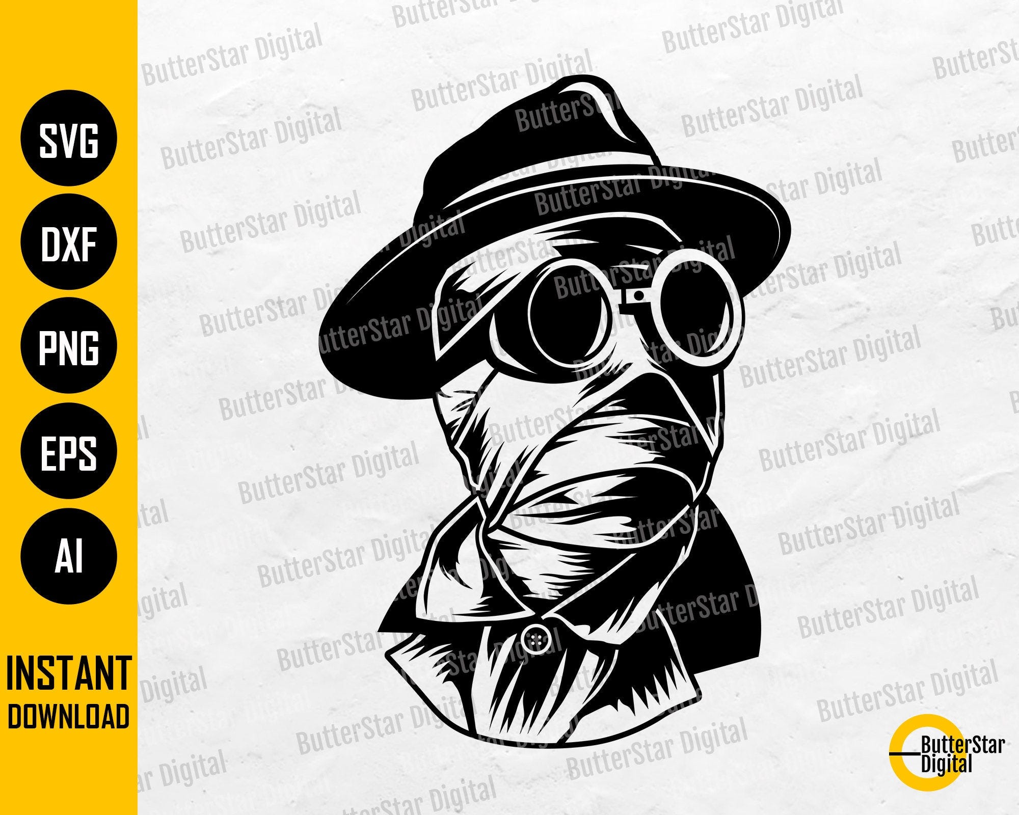 Invisible Man SVG | Horror Fiction SVG | Monster T-Shirt Decal Vinyl Stencil Graphic | Cricut Cut File Clipart Vector Digital Dxf Png Eps Ai
