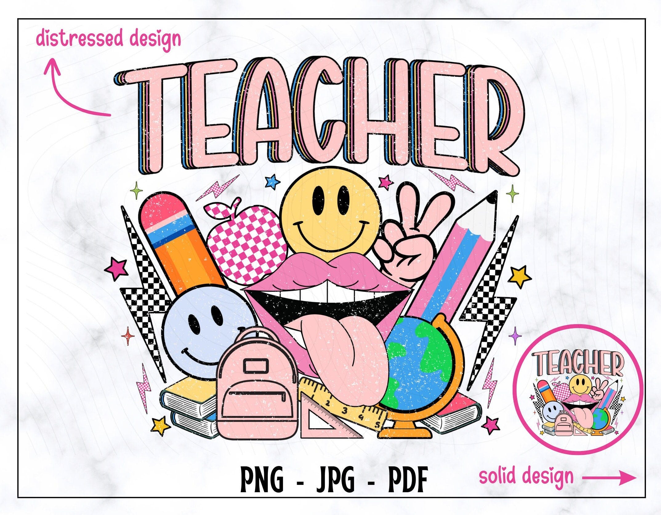 Retro Teacher PNG, Teacher PNG, Teacher Shirt PNG, Back To School Png, Teacher Life Png, Funny Teacher Shirt Png, Cool Teachers Shirt Png