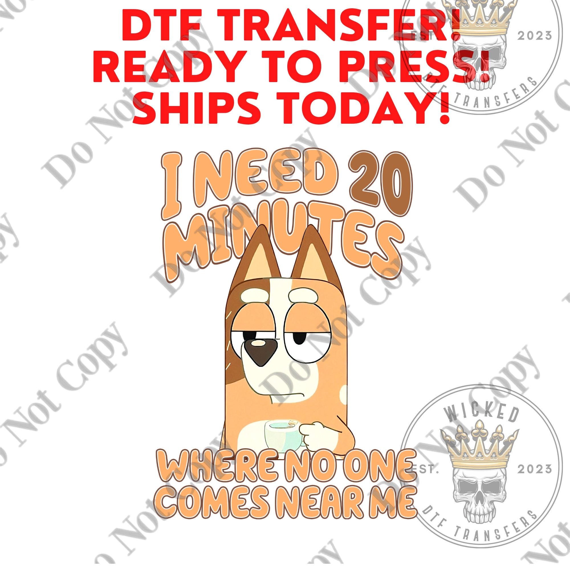 Blue Dog  dtf Transfers, Bluey, Bluey DTF Transfer, DTF, Cold Peel, Trendy DTF Transfers, Disney transfers, 2024 transfers