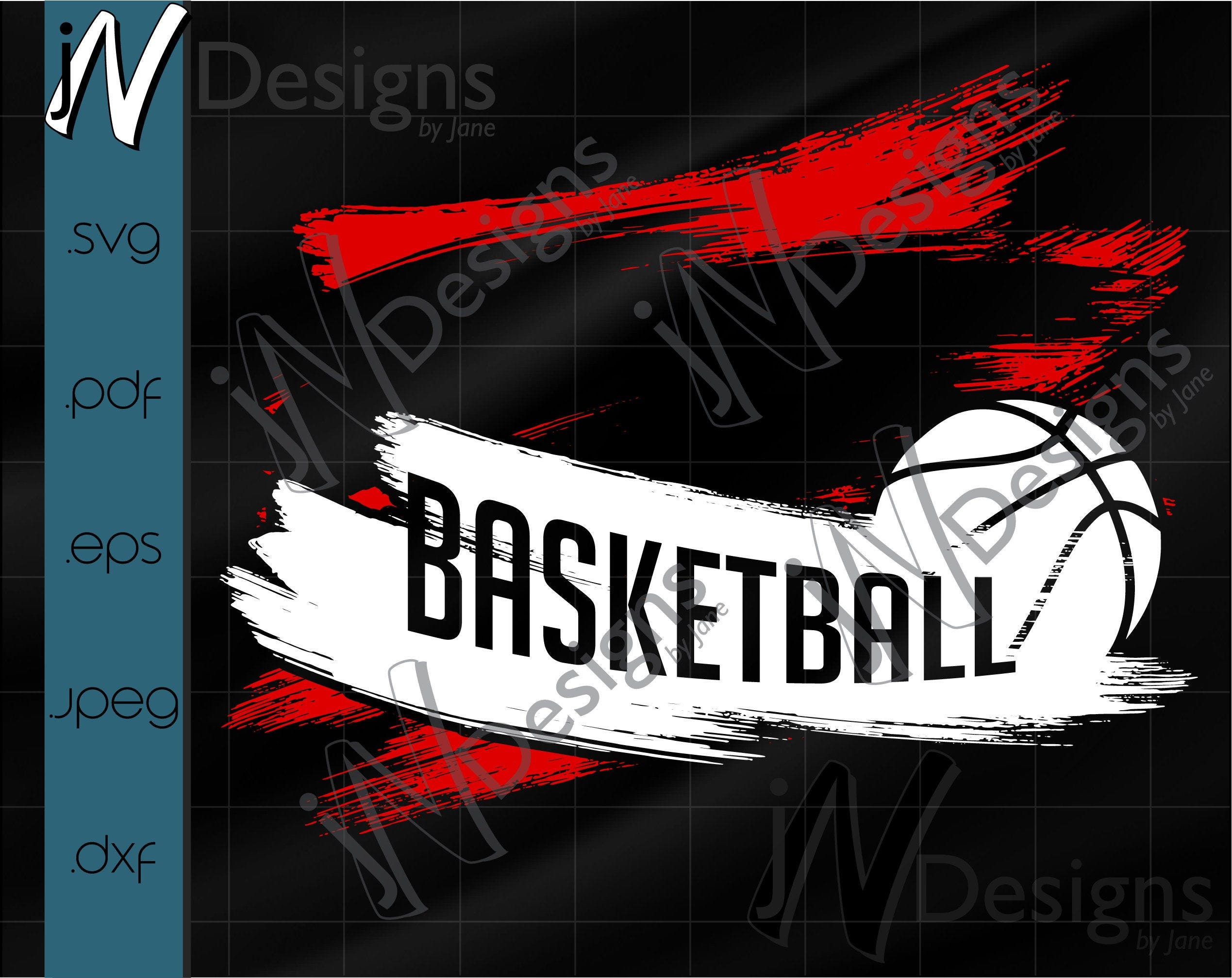 Basketball EPS. Basketball Team PDF. Basketball SVG. Basketall Template Design. Your Team Basketball Digital File. Customize. Cut. Print.