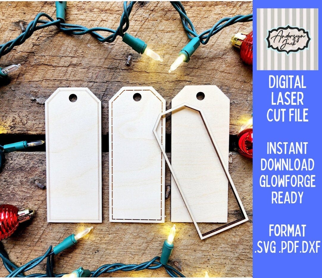 Christmas Stocking Tag Cut File, Layered Stocking Tags Template, Skinny Stocking Tags, Create Your Own, .svg, .pdf, .dxf, Laser Cut File